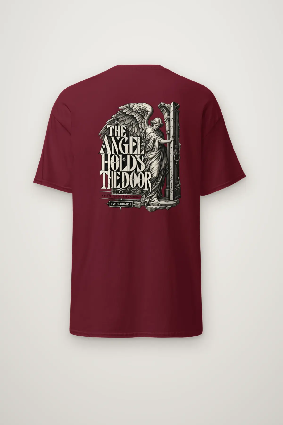 "THE ANGEL HOLDS THE DOOR" Heavyweight Unisex Crewneck T-shirt