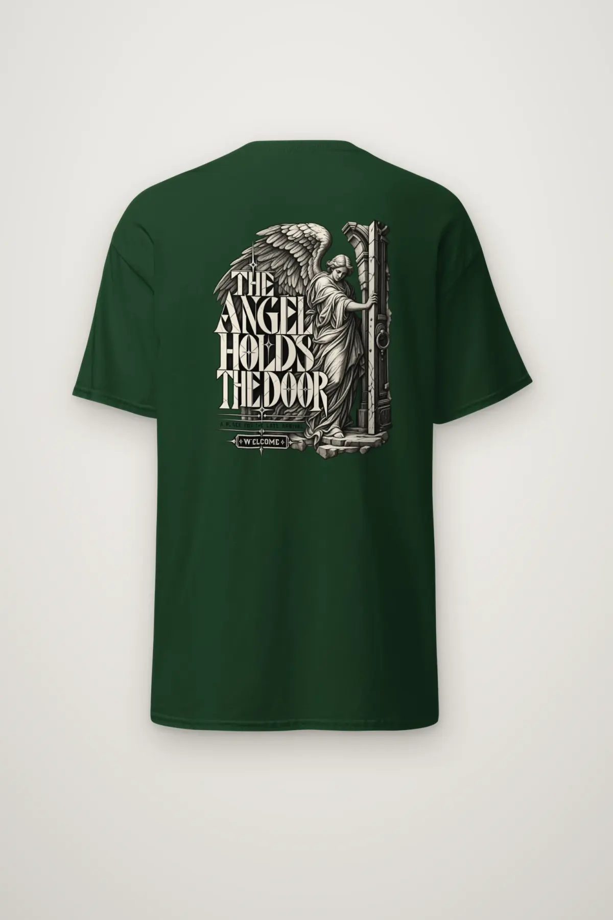 "THE ANGEL HOLDS THE DOOR" Heavyweight Unisex Crewneck T-shirt