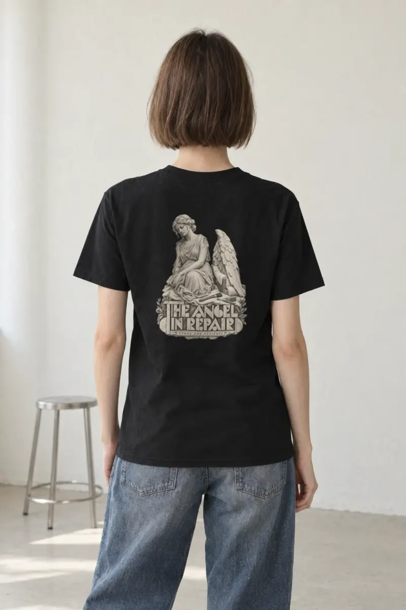"The Angel in Repair Stone and Patience" Heavyweight Unisex Crewneck T-shirt