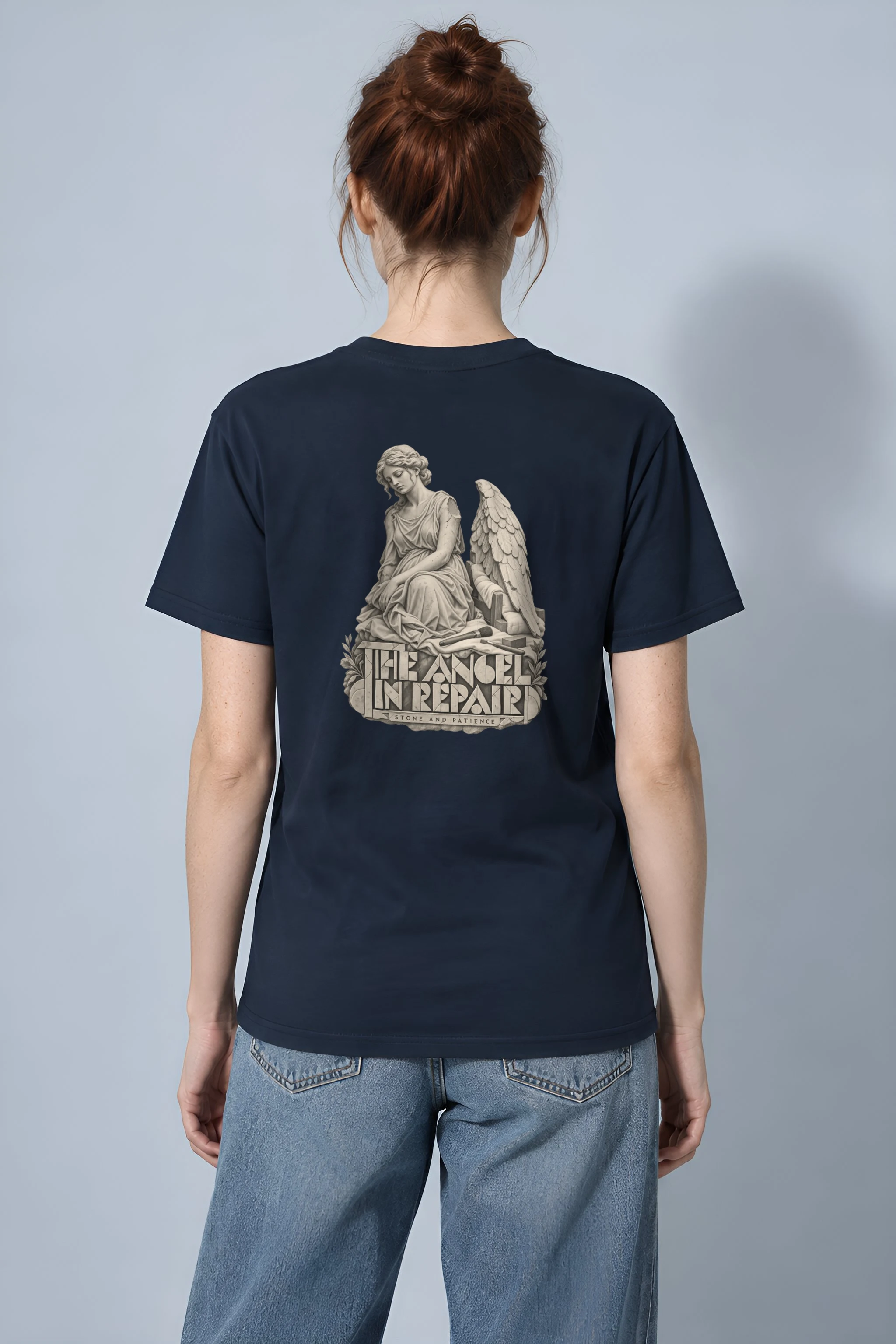 "The Angel in Repair Stone and Patience" Heavyweight Unisex Crewneck T-shirt