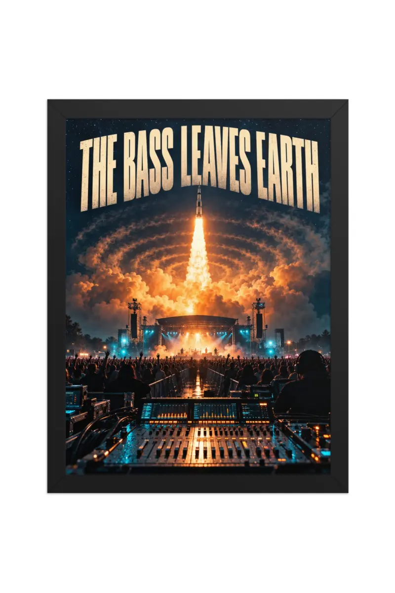 “The Bass Leaves Earth” Premium Wooden Framed Poster