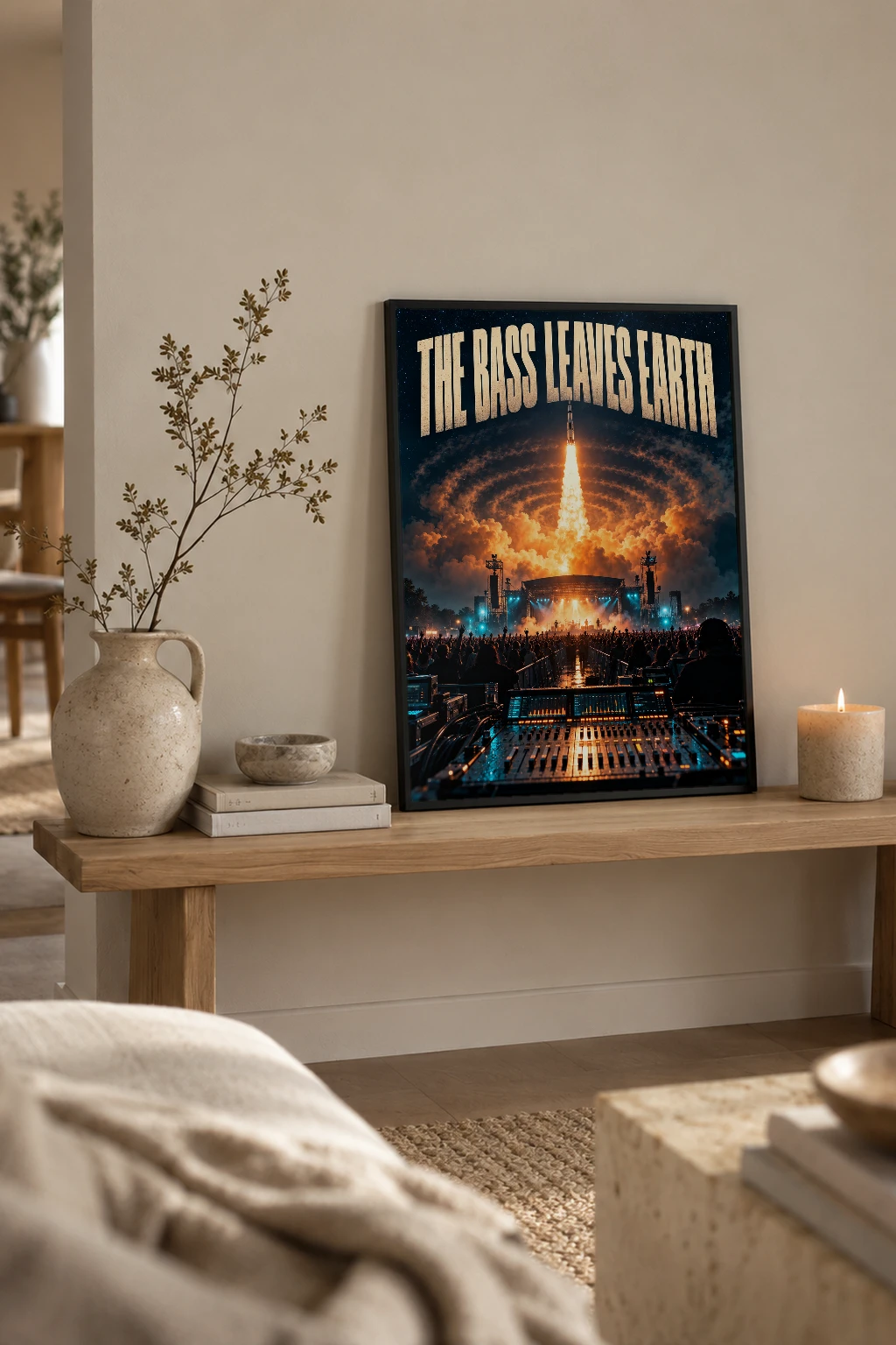 "The Bass Leaves Earth" Premium Wooden Framed Poster