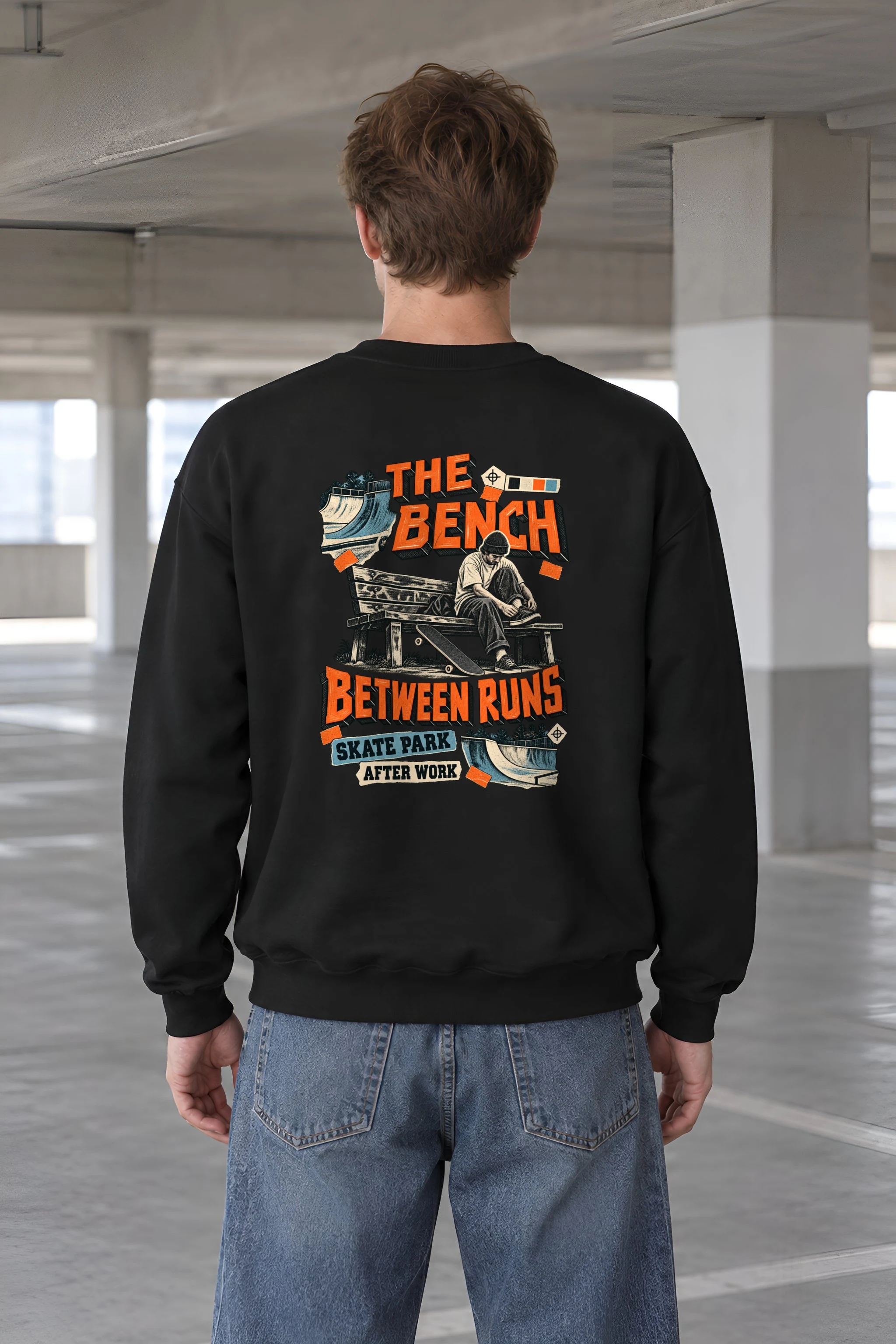 "The Bench Between Runs" Heavy Blend Unisex Crewneck Sweatshirt
