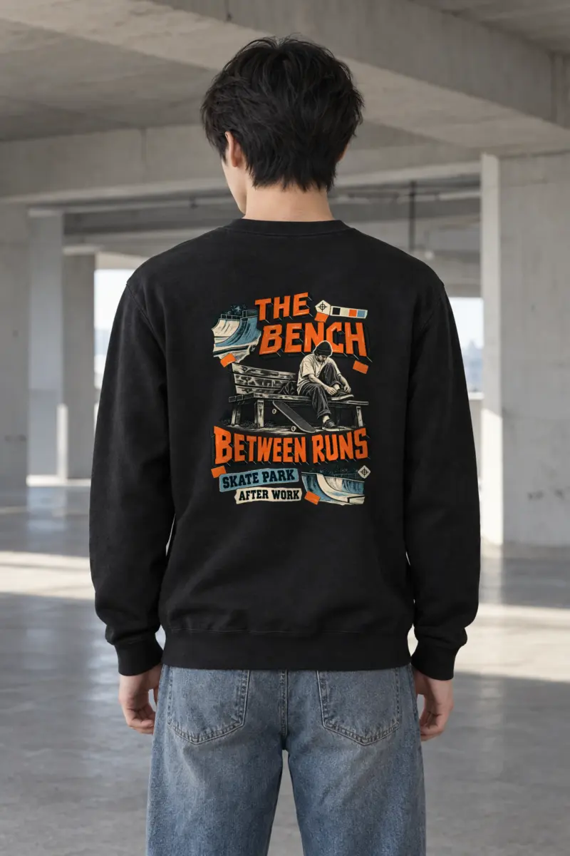 "The Bench Between Runs" Heavy Blend Unisex Crewneck Sweatshirt