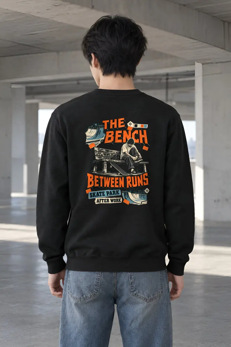 "The Bench Between Runs" Heavy Blend Unisex Crewneck Sweatshirt