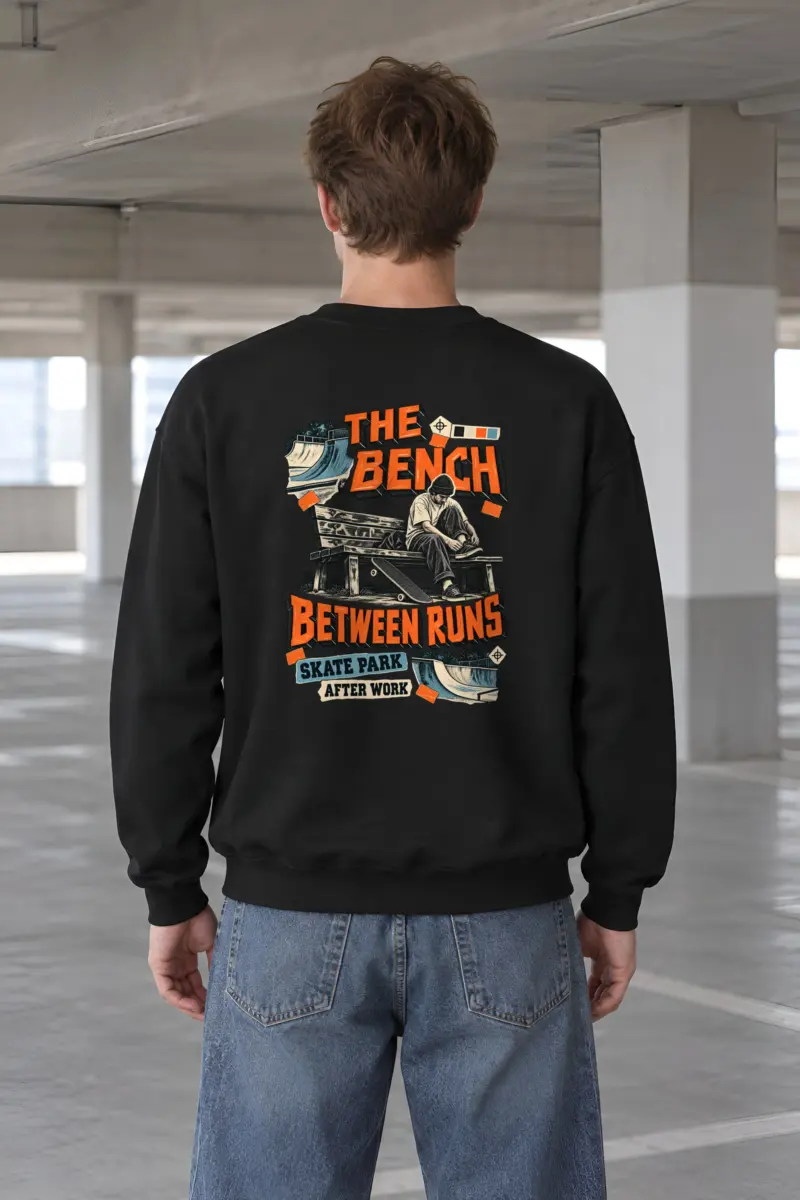 "The Bench Between Runs" Heavy Blend Unisex Crewneck Sweatshirt