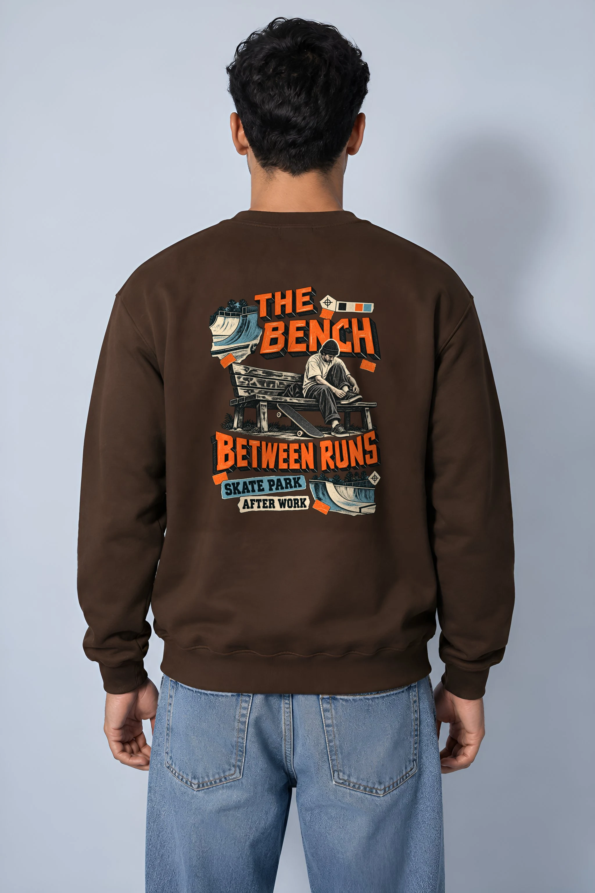 "The Bench Between Runs" Heavy Blend Unisex Crewneck Sweatshirt