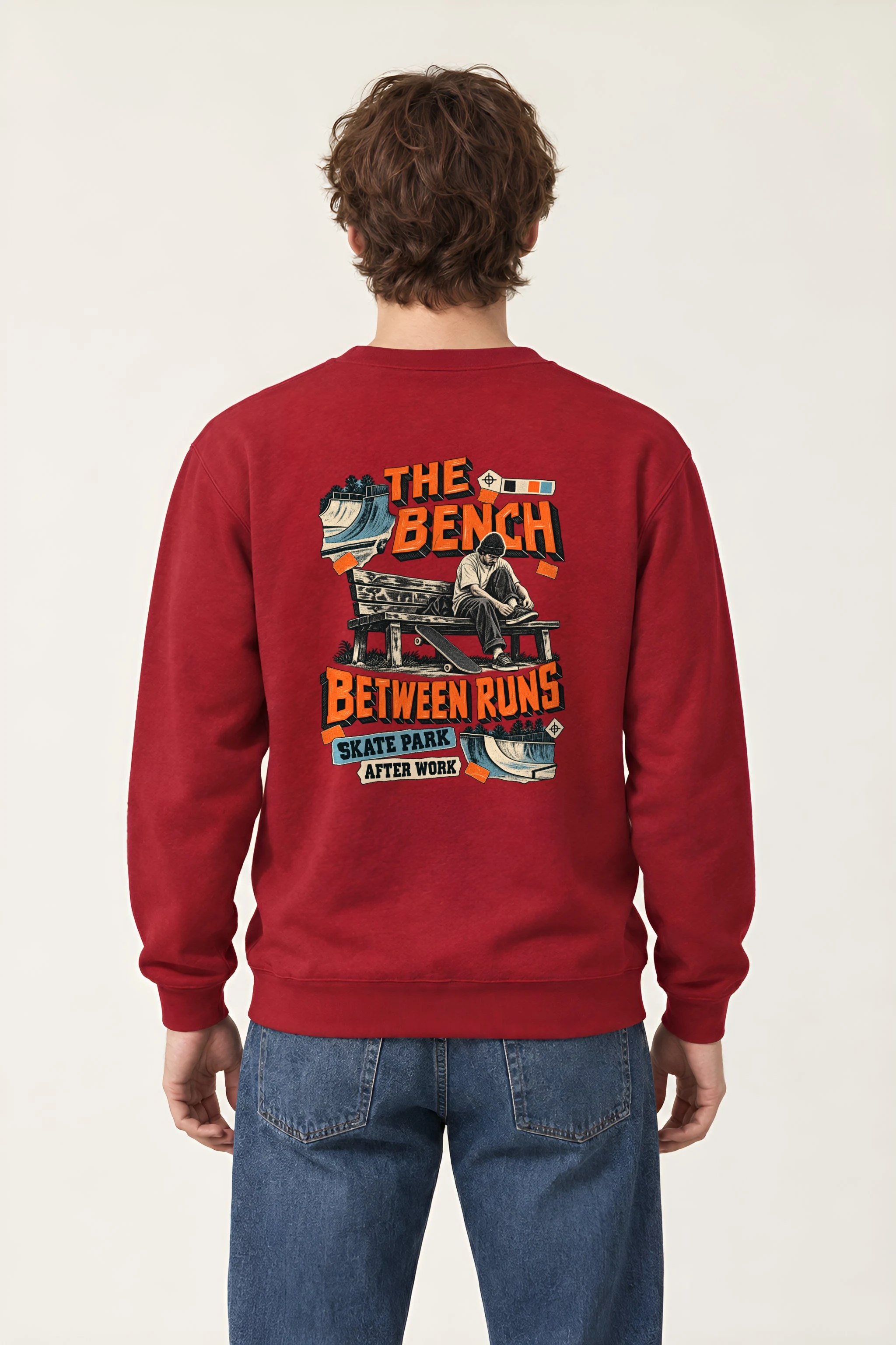 "The Bench Between Runs" Heavy Blend Unisex Crewneck Sweatshirt