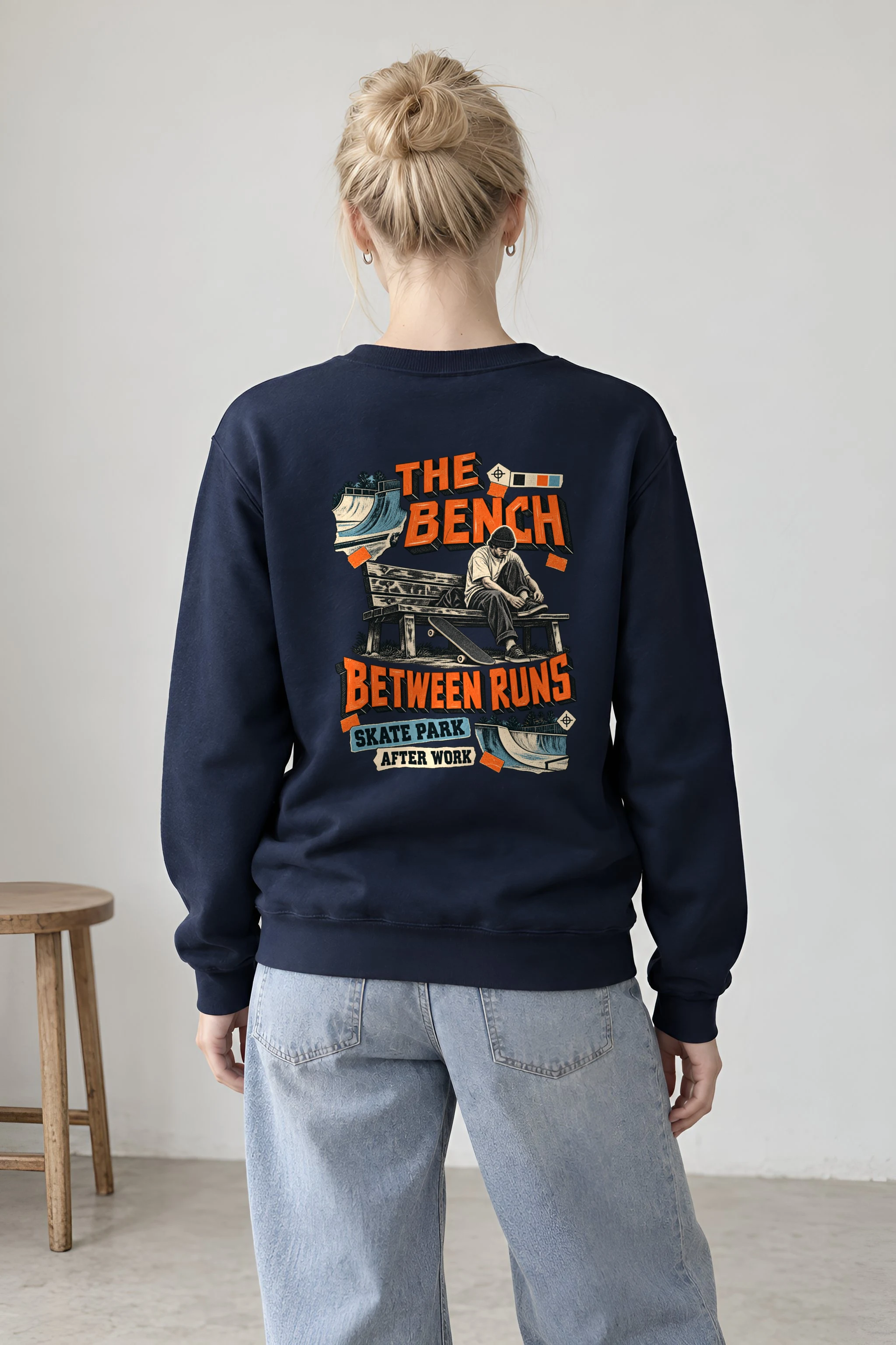 "The Bench Between Runs" Heavy Blend Unisex Crewneck Sweatshirt