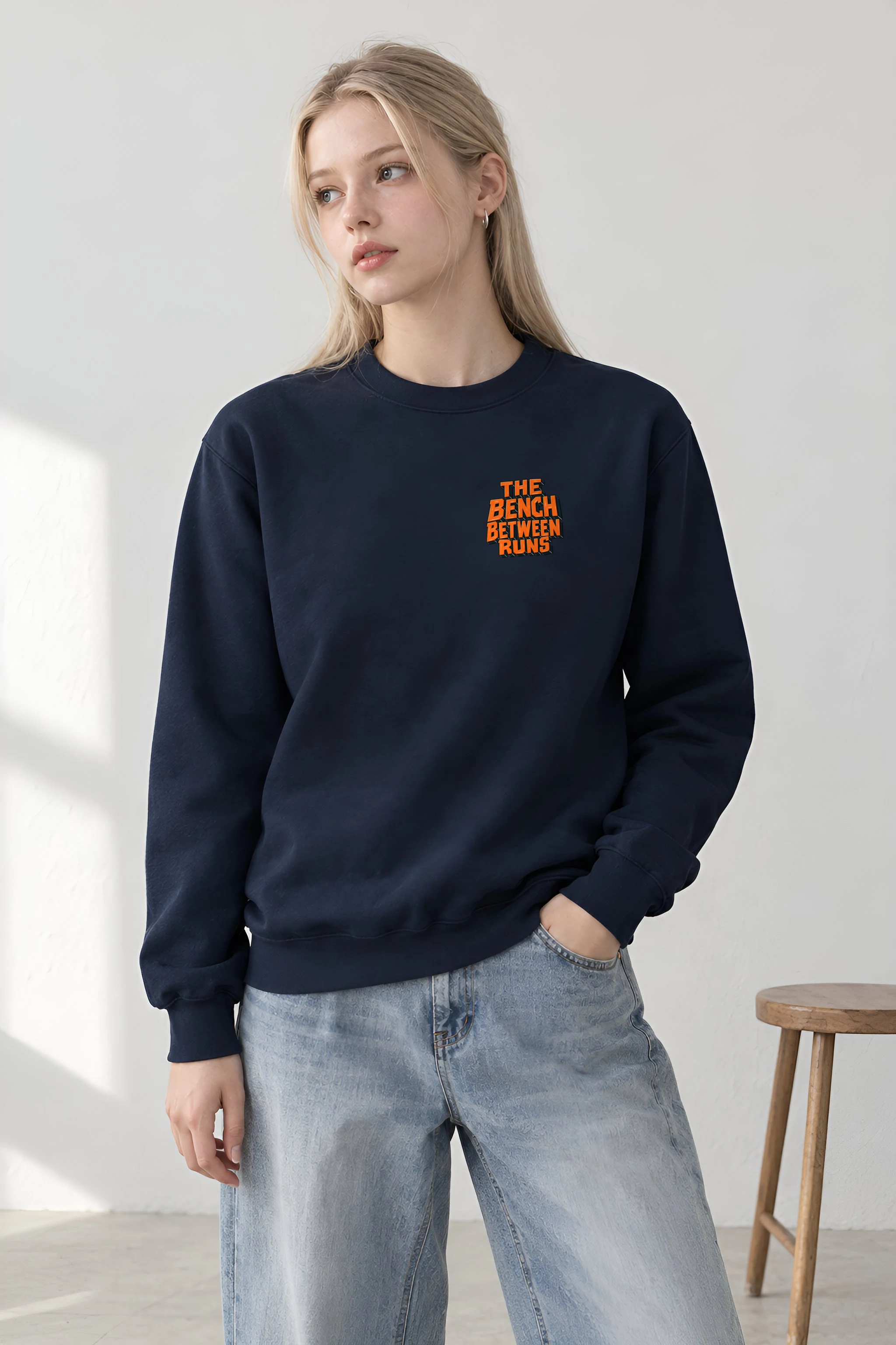 "The Bench Between Runs" Heavy Blend Unisex Crewneck Sweatshirt