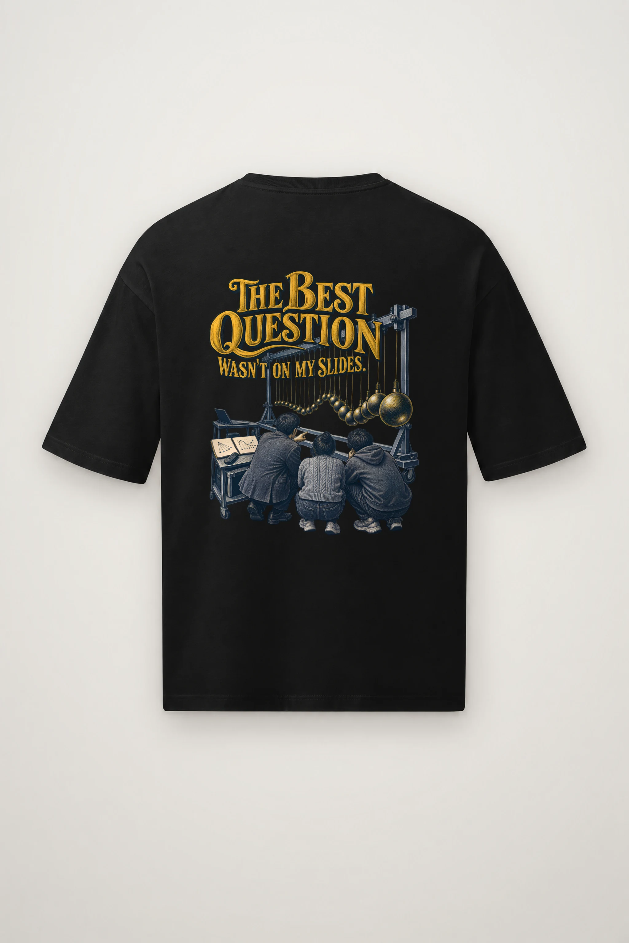 "The Best Question" Men's Oversized Heavyweight Crewneck T-Shirt