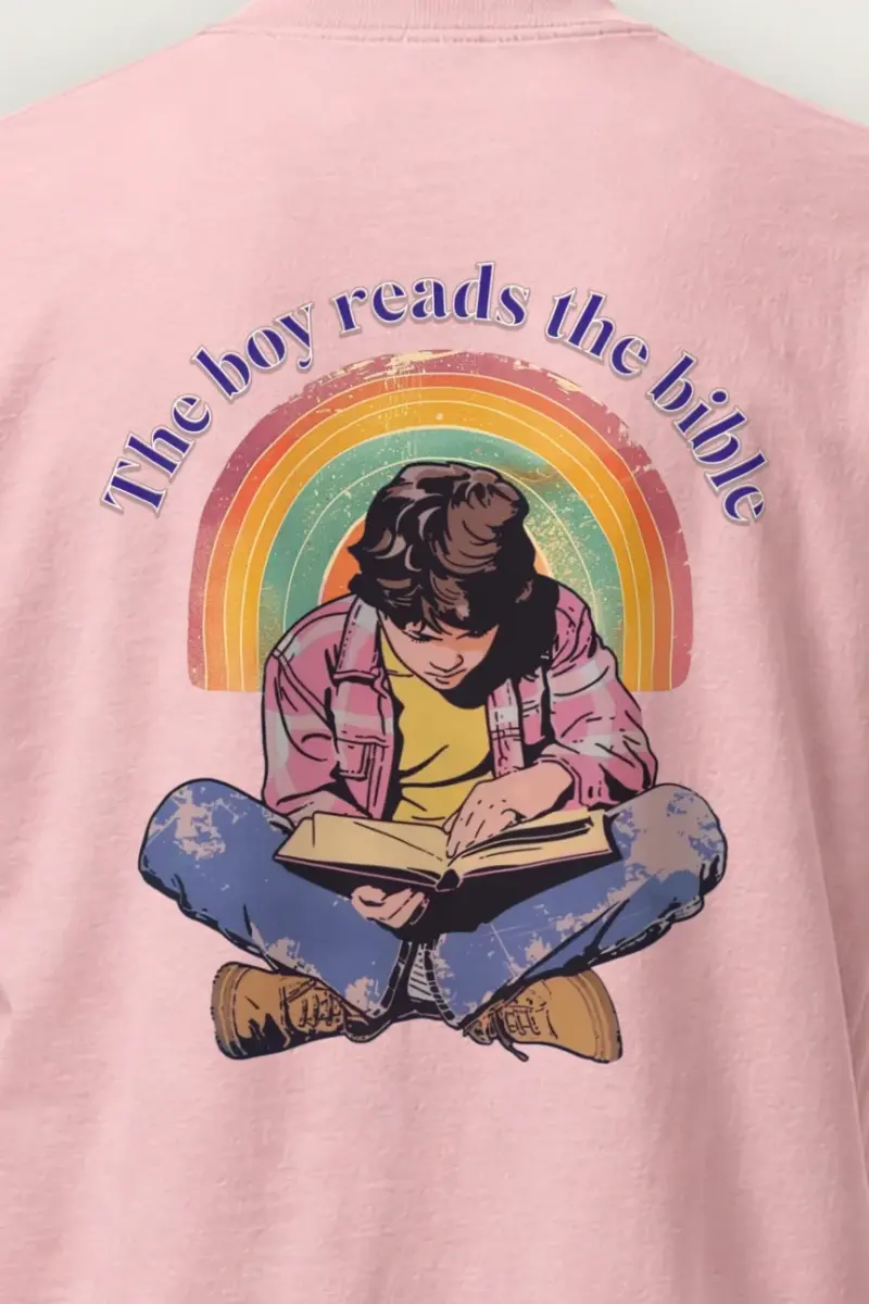 "The Boy Reads The Bible" Heavyweight Unisex Crewneck T-shirt