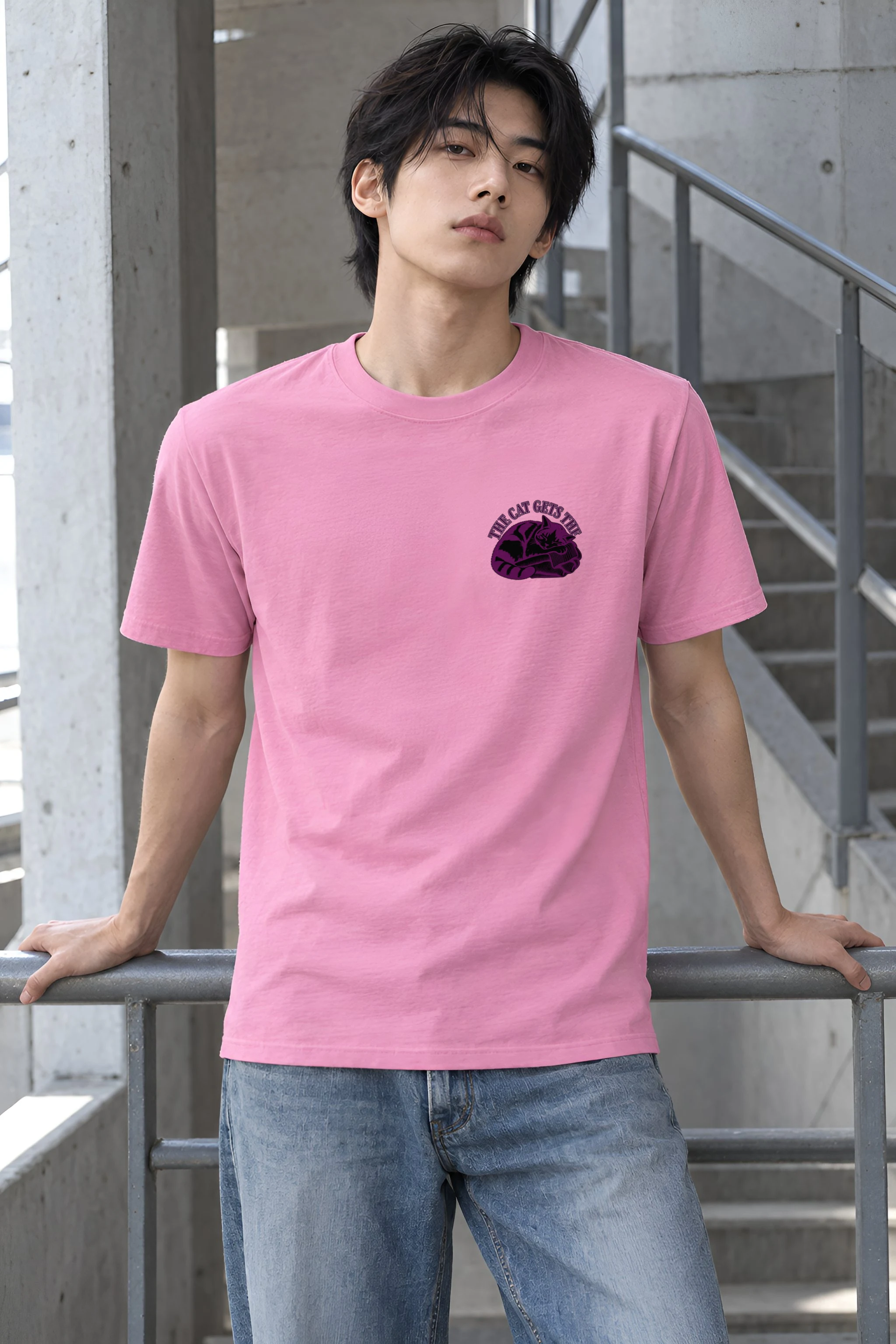 "The Cat Gets the Cashmere" Heavyweight Unisex Crewneck T-shirt