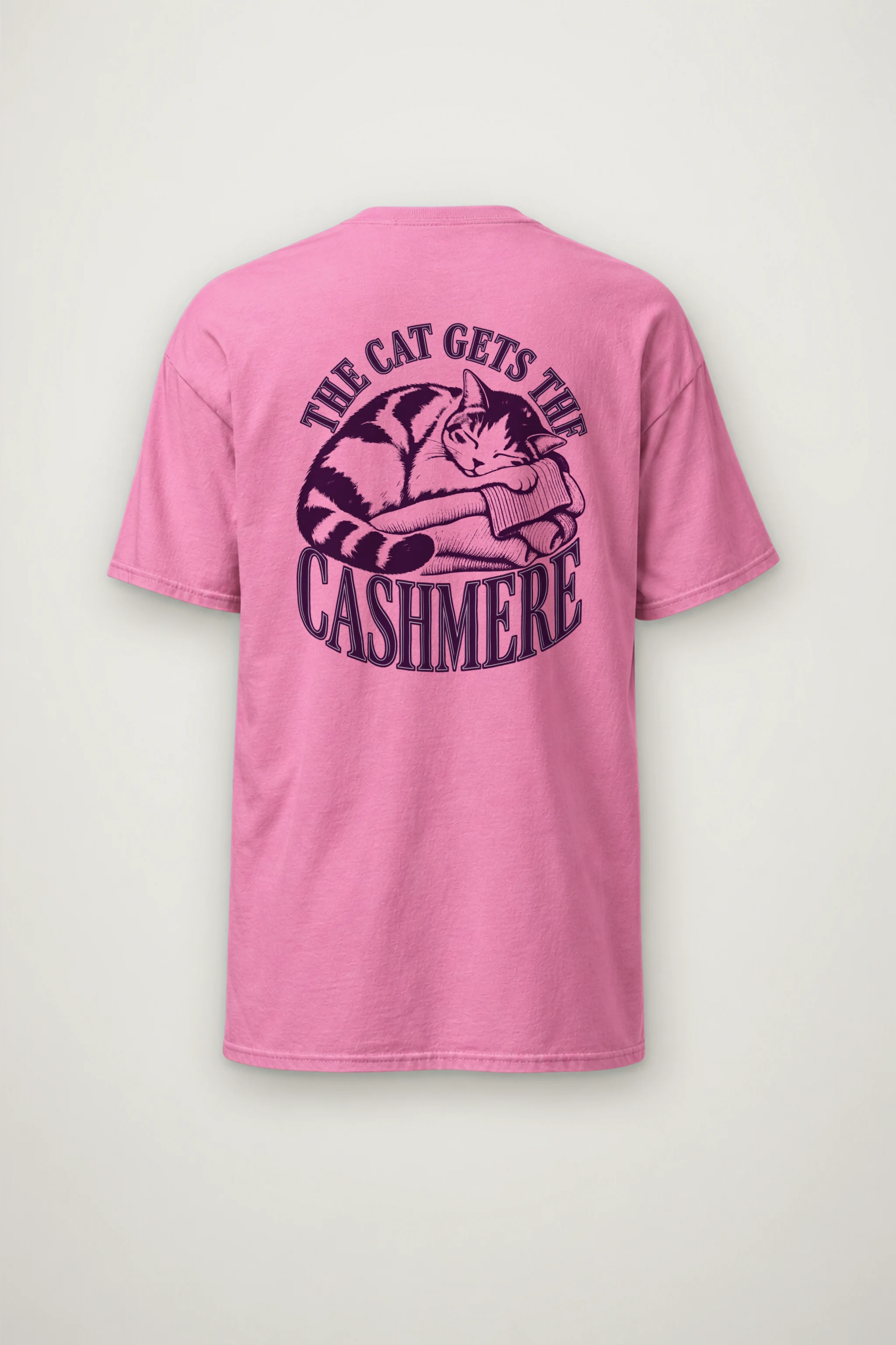 "The Cat Gets the Cashmere" Heavyweight Unisex Crewneck T-shirt