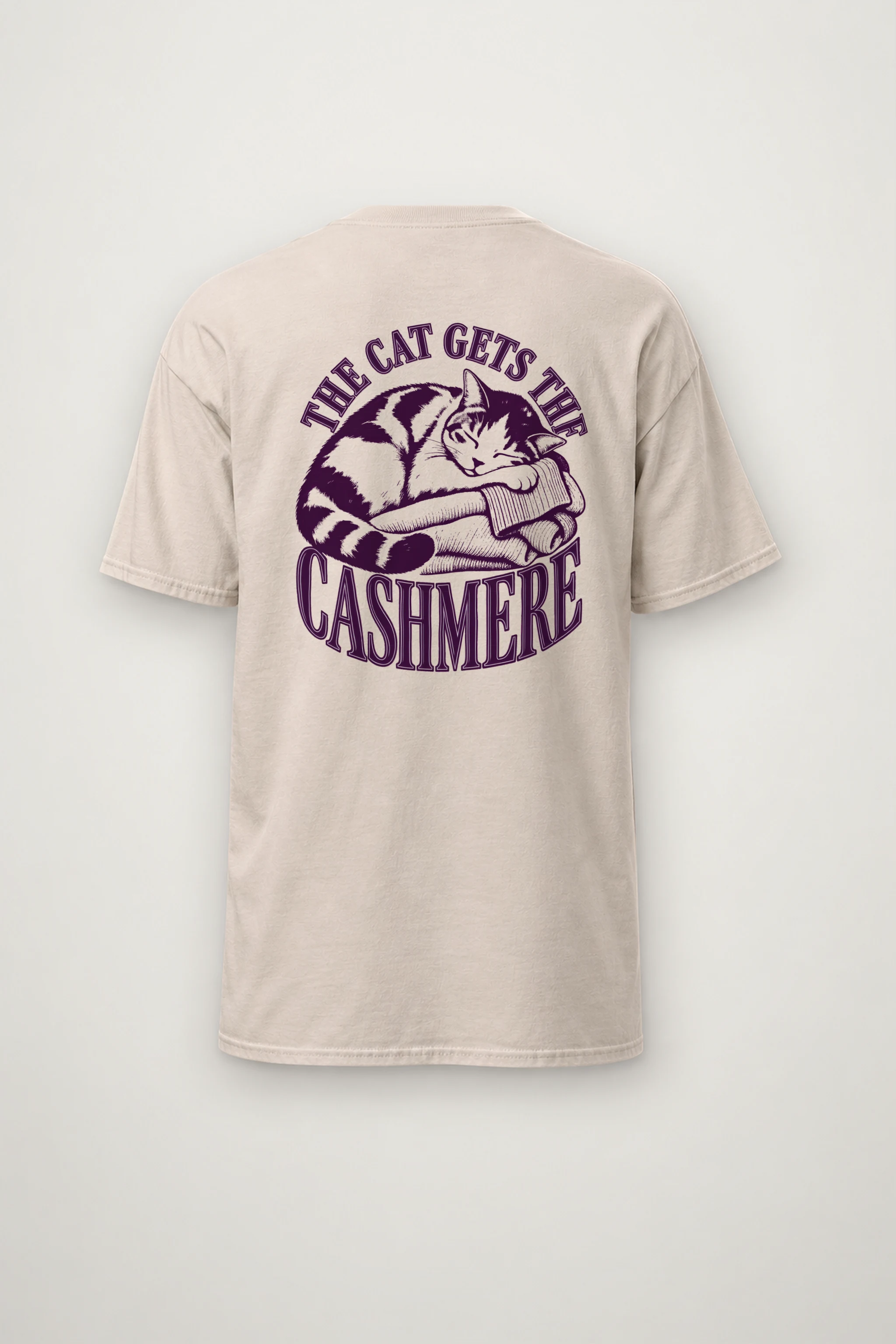 "The Cat Gets the Cashmere" Heavyweight Unisex Crewneck T-shirt