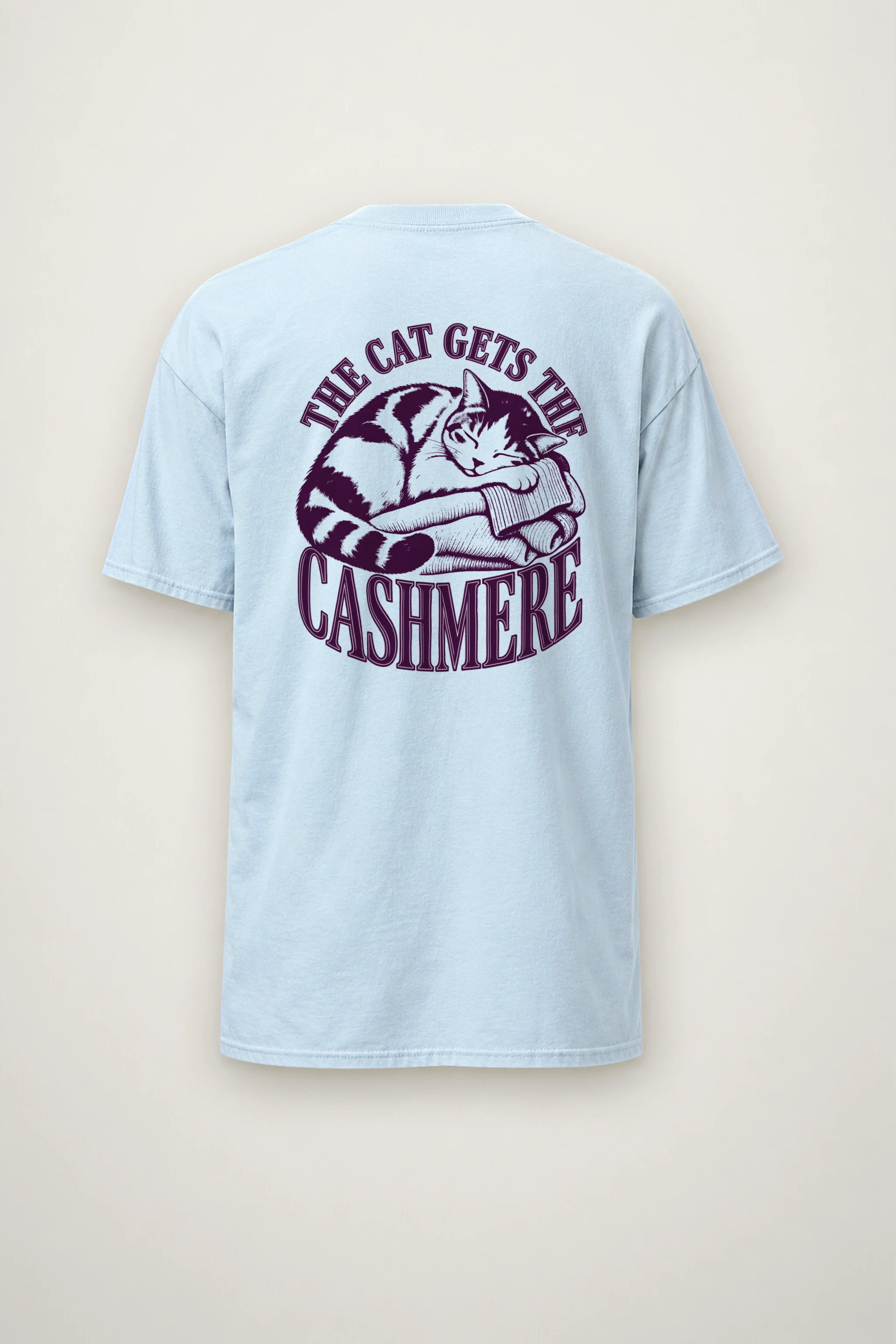 "The Cat Gets the Cashmere" Heavyweight Unisex Crewneck T-shirt