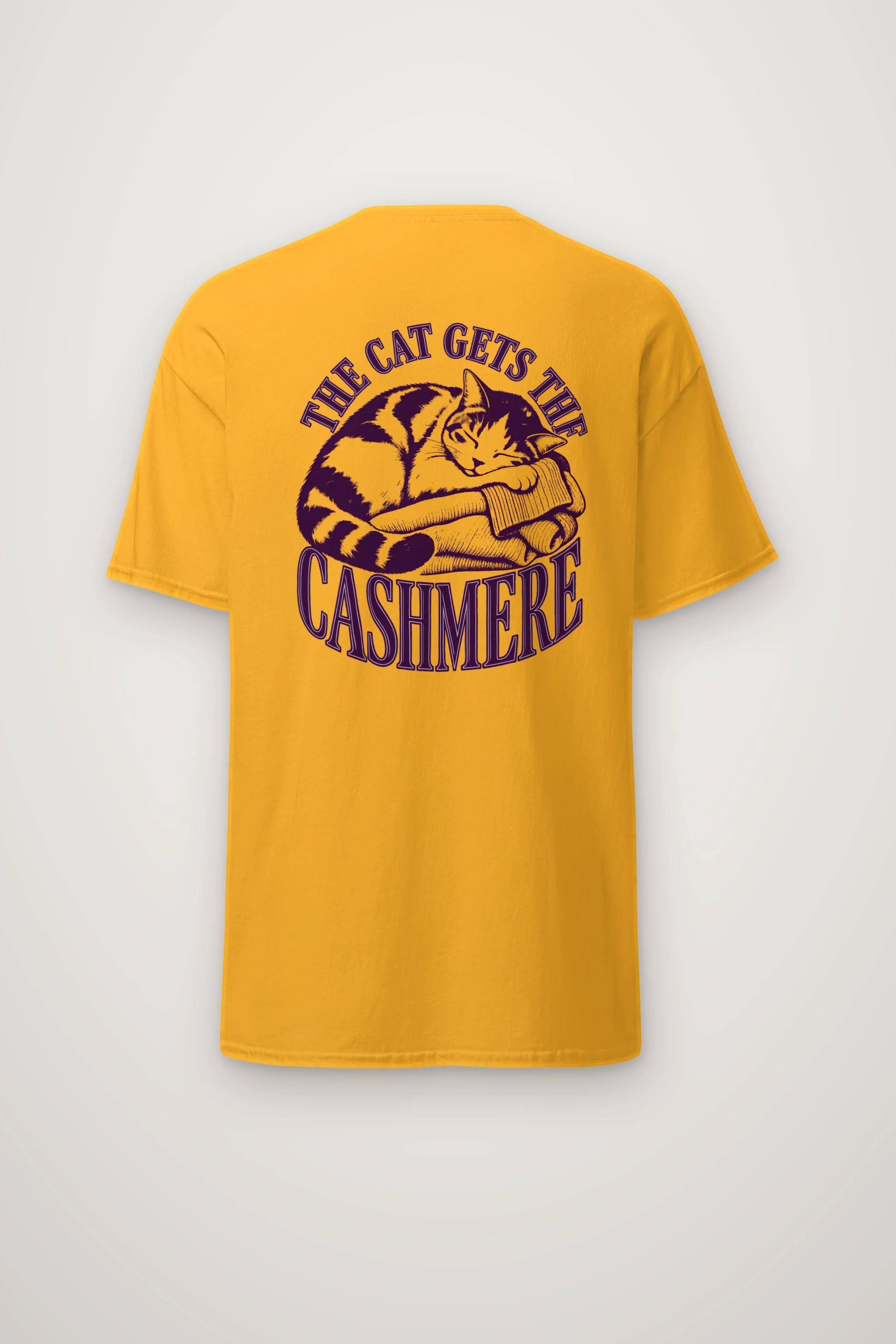 "The Cat Gets the Cashmere" Heavyweight Unisex Crewneck T-shirt