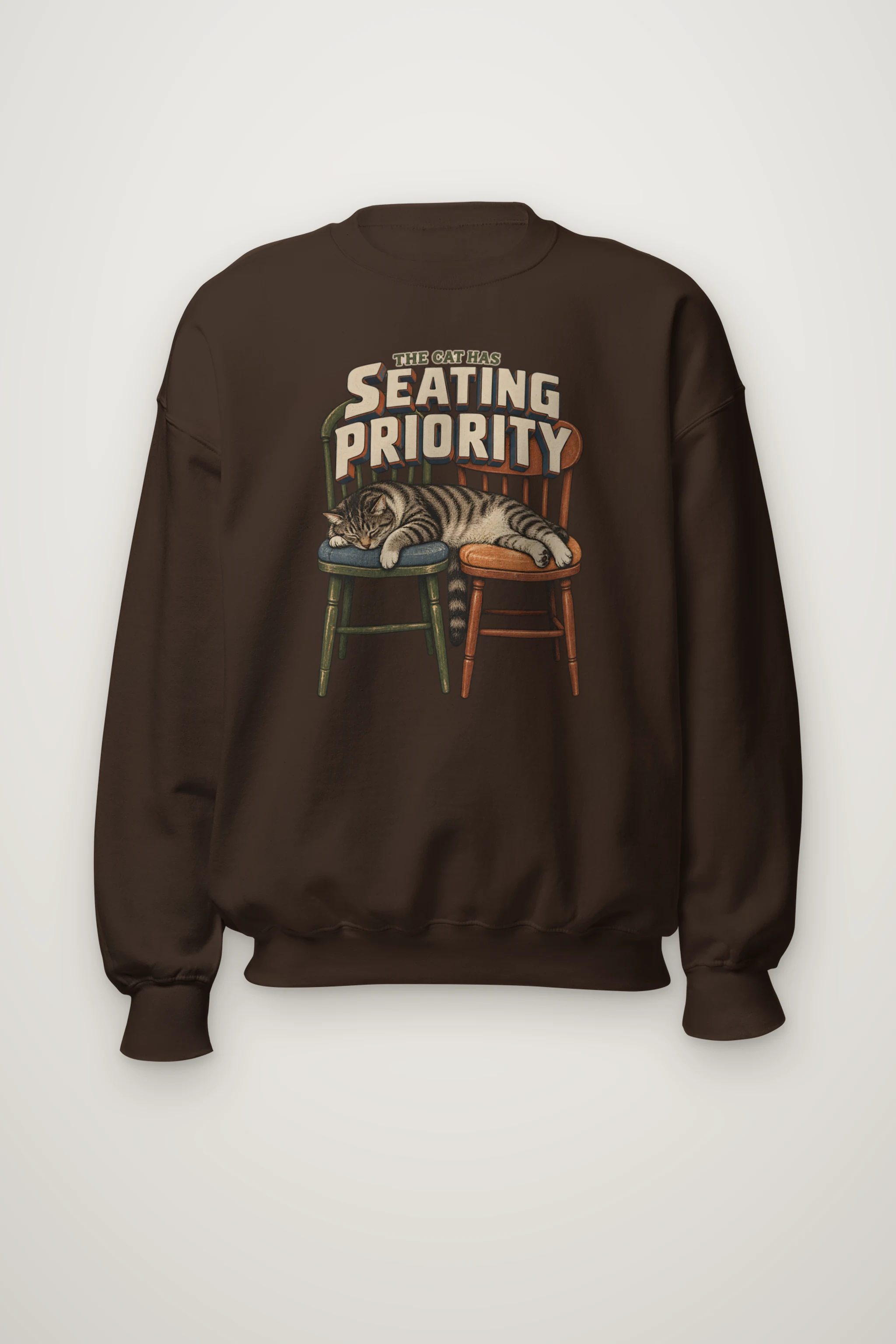 "The Cat Has Seating Priority" Heavy Blend Unisex Crewneck Sweatshirt
