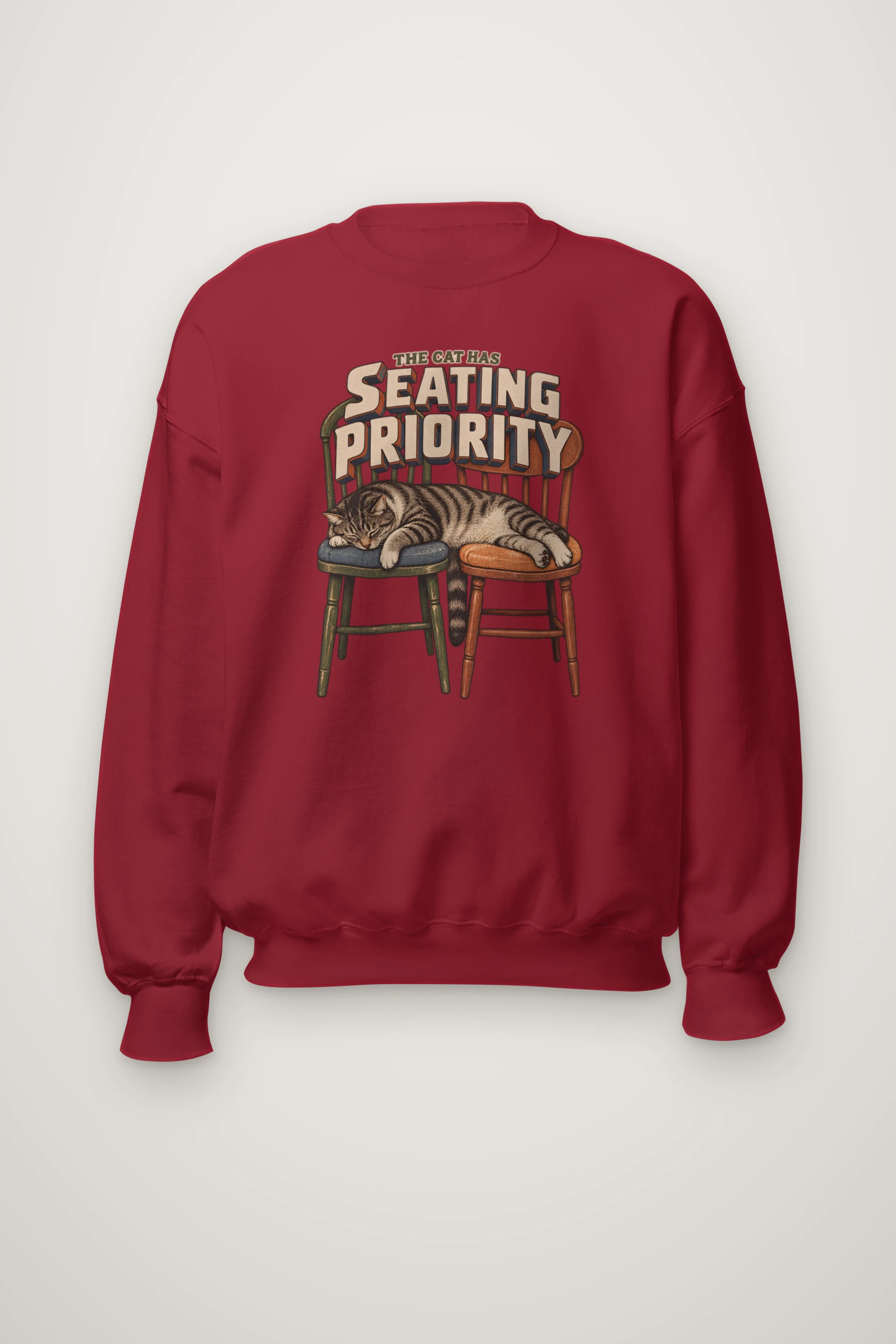"The Cat Has Seating Priority" Heavy Blend Unisex Crewneck Sweatshirt