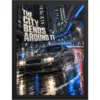 "The City Bends Around It" Premium Wooden Framed Poster