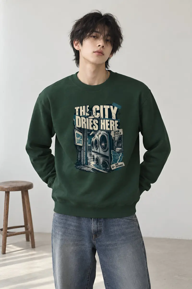 "The City Dries Here" Heavy Blend Unisex Crewneck Sweatshirt