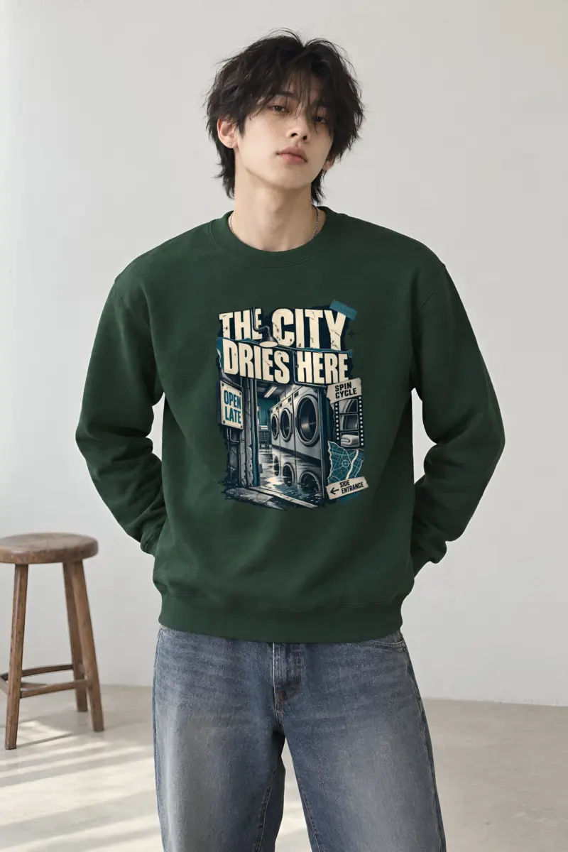 "The City Dries Here" Heavy Blend Unisex Crewneck Sweatshirt