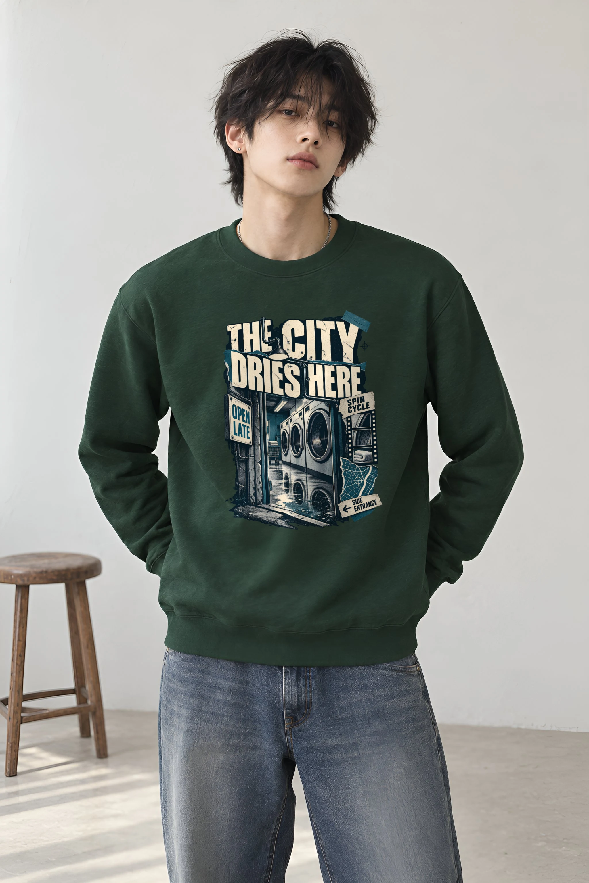 "The City Dries Here" Heavy Blend Unisex Crewneck Sweatshirt