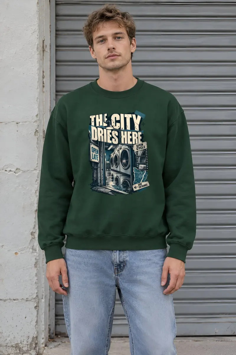 "The City Dries Here" Heavy Blend Unisex Crewneck Sweatshirt