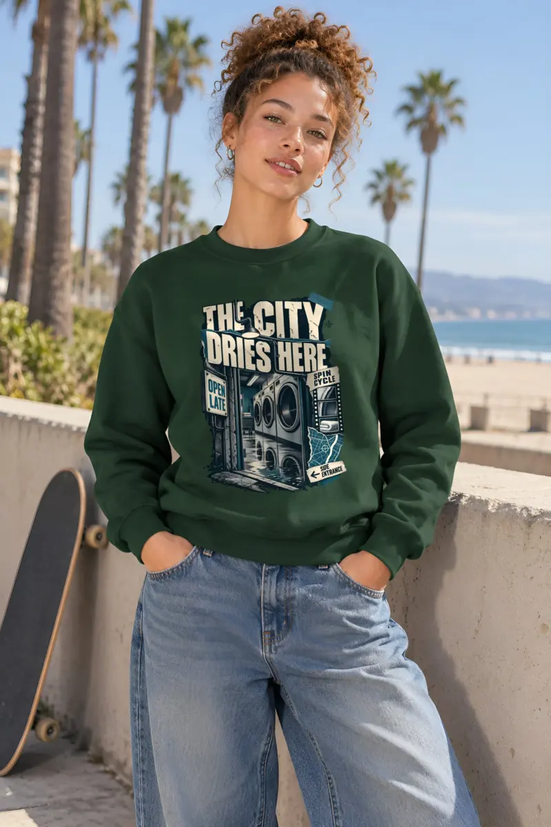 "The City Dries Here" Heavy Blend Unisex Crewneck Sweatshirt