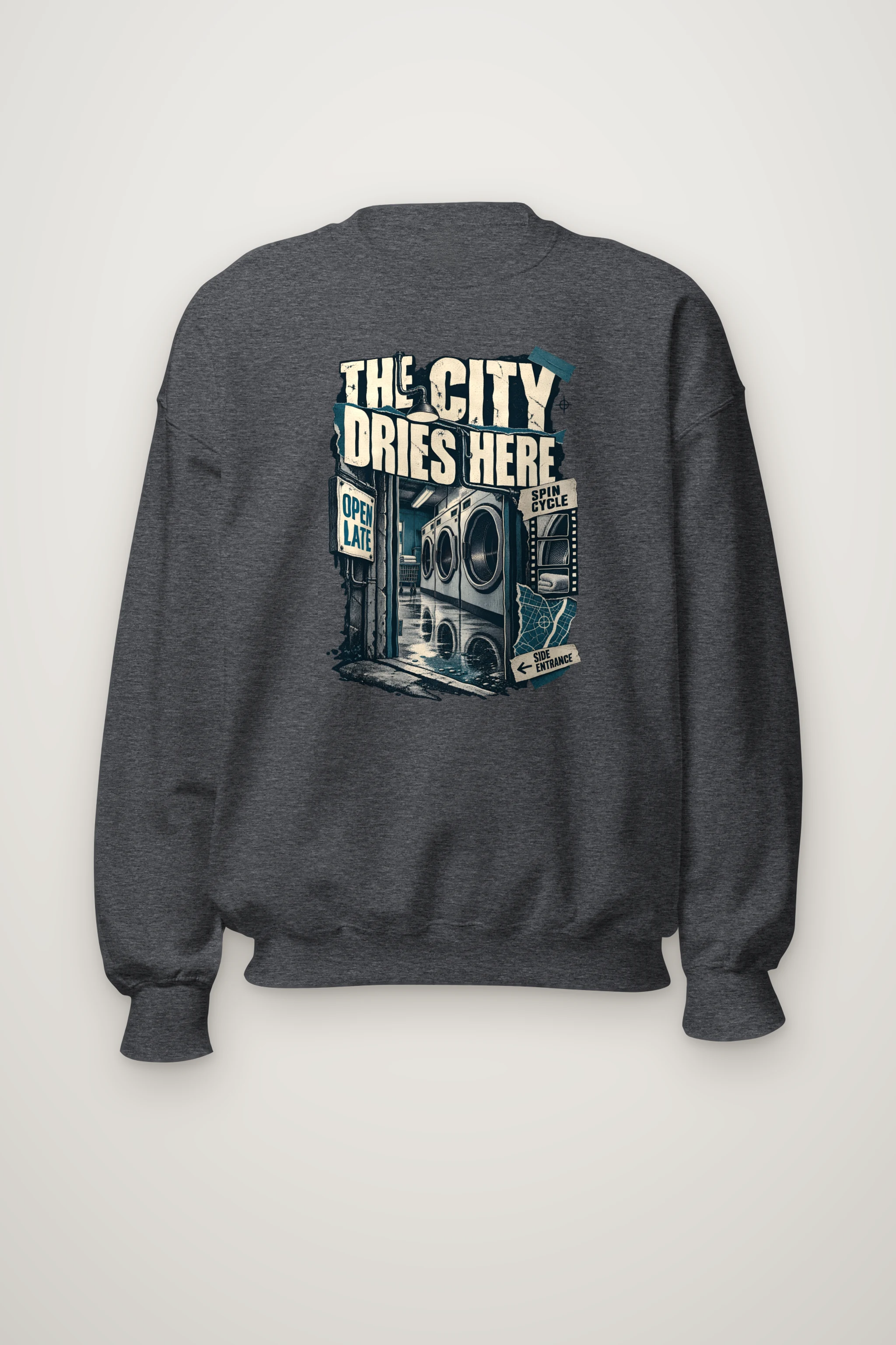 "The City Dries Here" Heavy Blend Unisex Crewneck Sweatshirt
