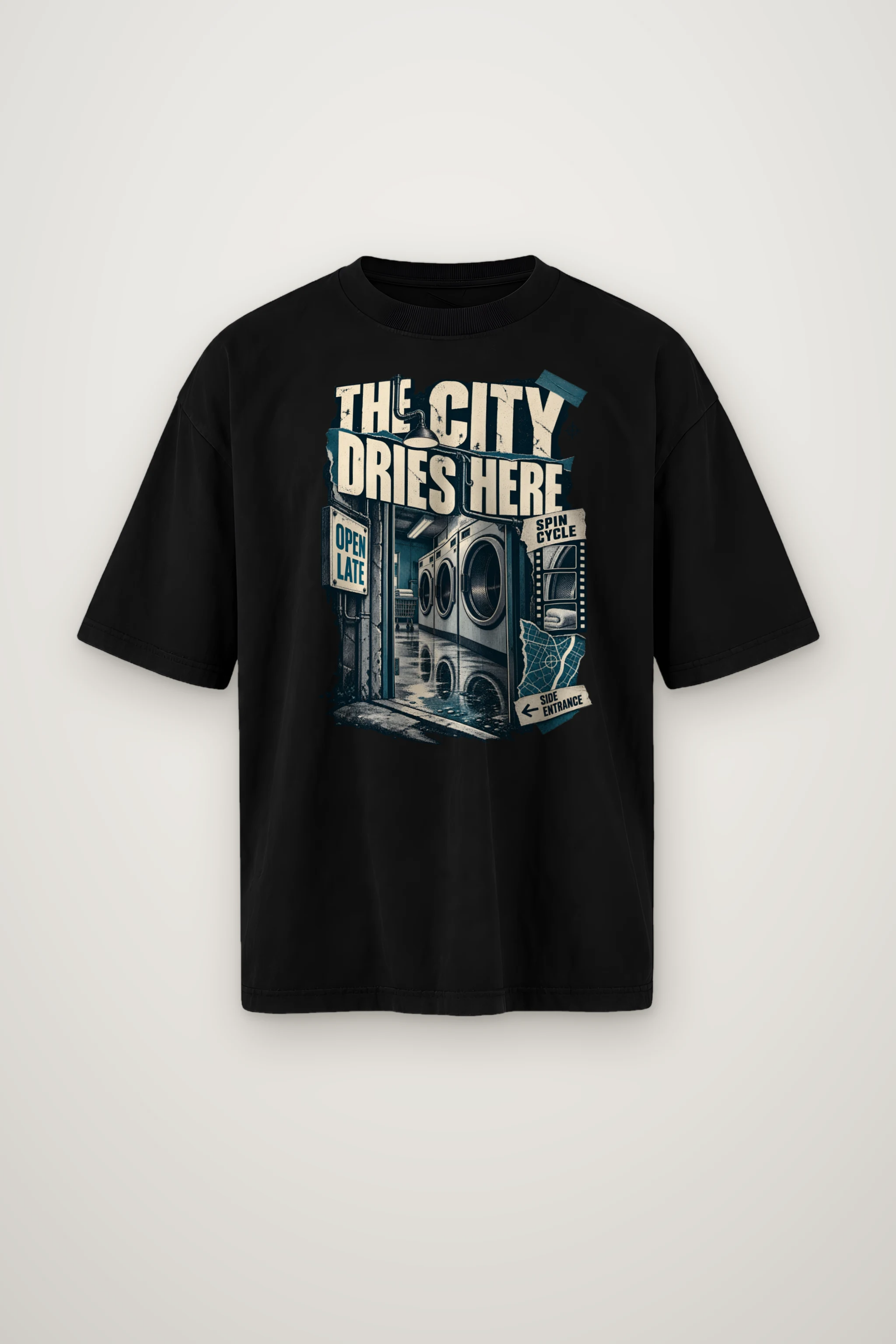 "The City Dries Here" Men's Oversized Heavyweight Crewneck T-Shirt