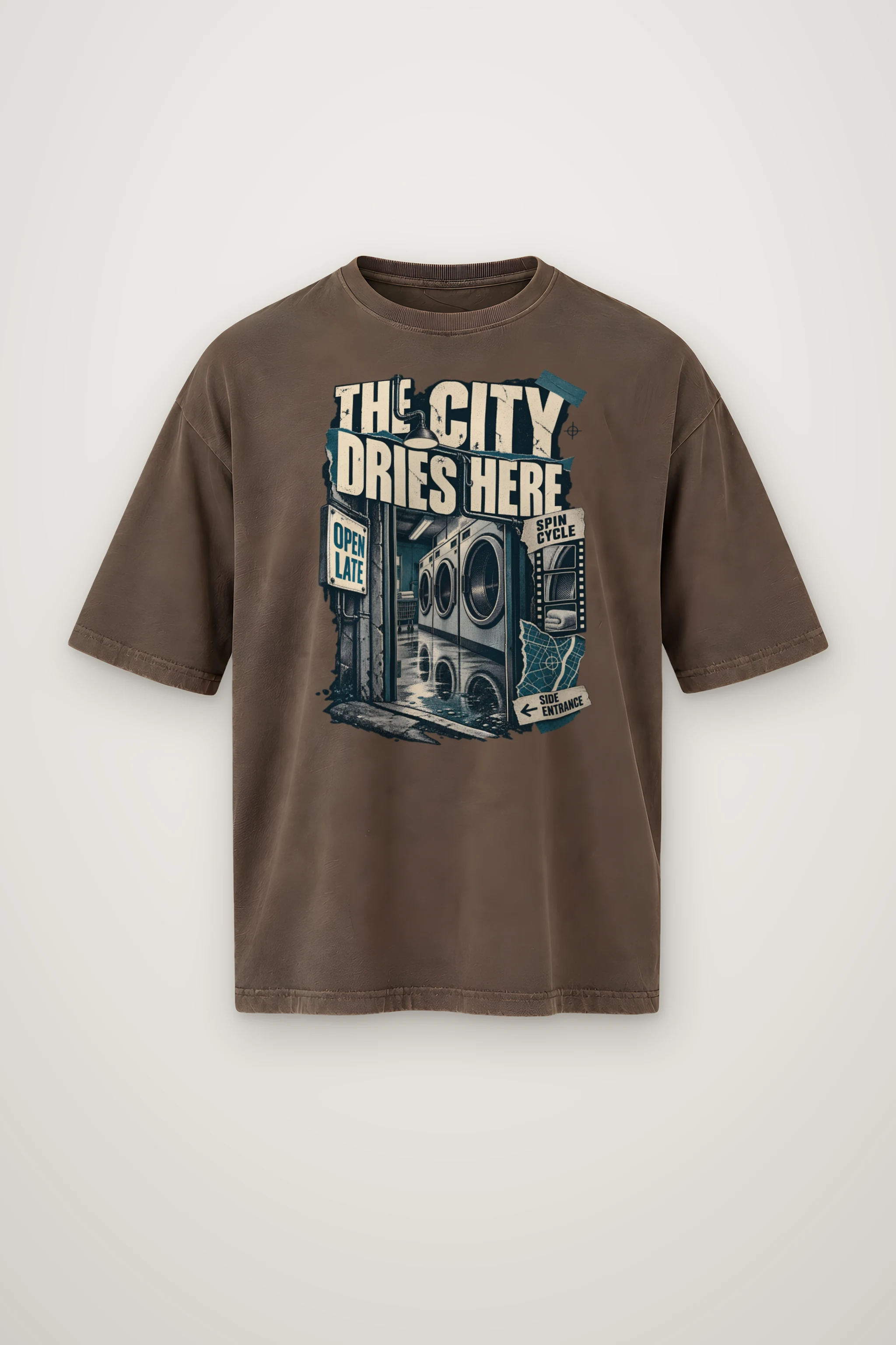 "The City Dries Here" Men's Oversized Heavyweight Crewneck T-Shirt