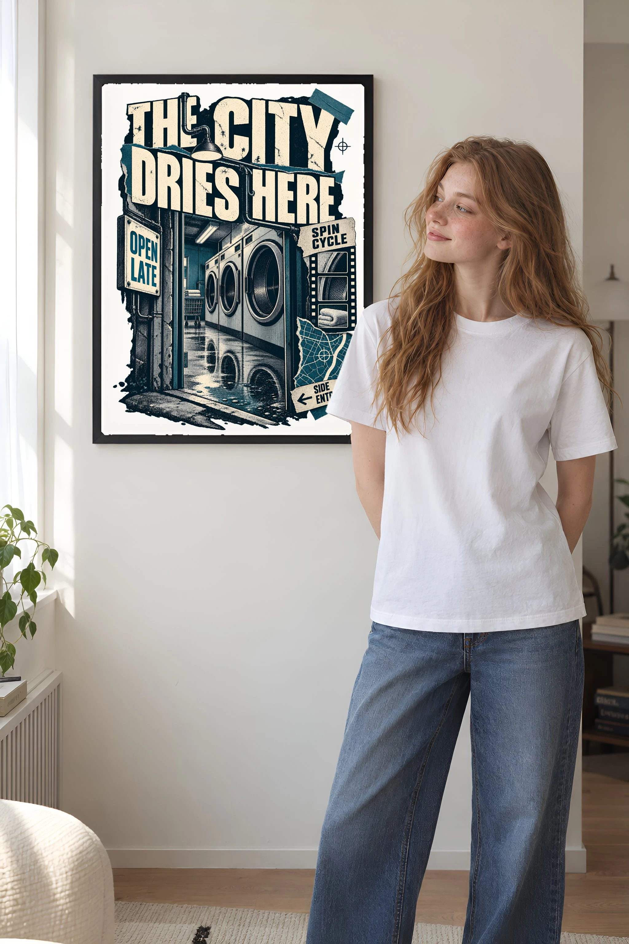"The City Dries Here" Premium Wooden Framed Poster