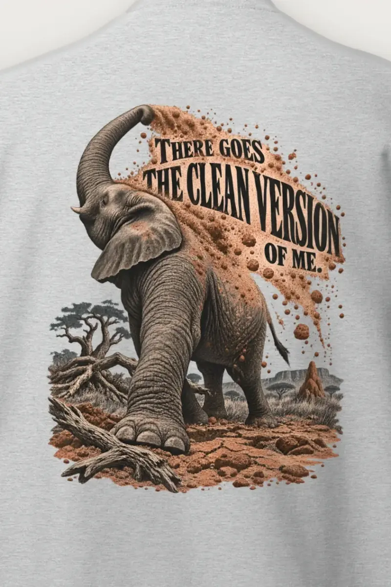"The Clean Version" Heavy Blend Unisex Crewneck Sweatshirt - the graphic up close
