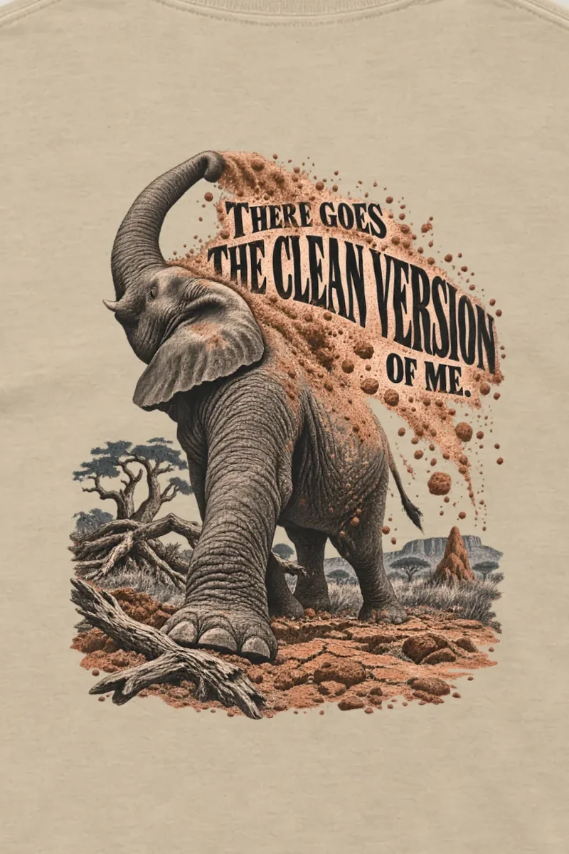 "The Clean Version of Me" Unisex Longsleeve T-shirt - the graphic up close