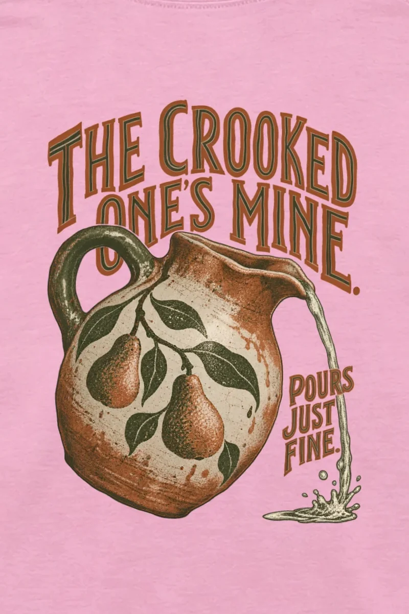 "The Crooked One’s Mine" Unisex Longsleeve T-shirt - the graphic up close