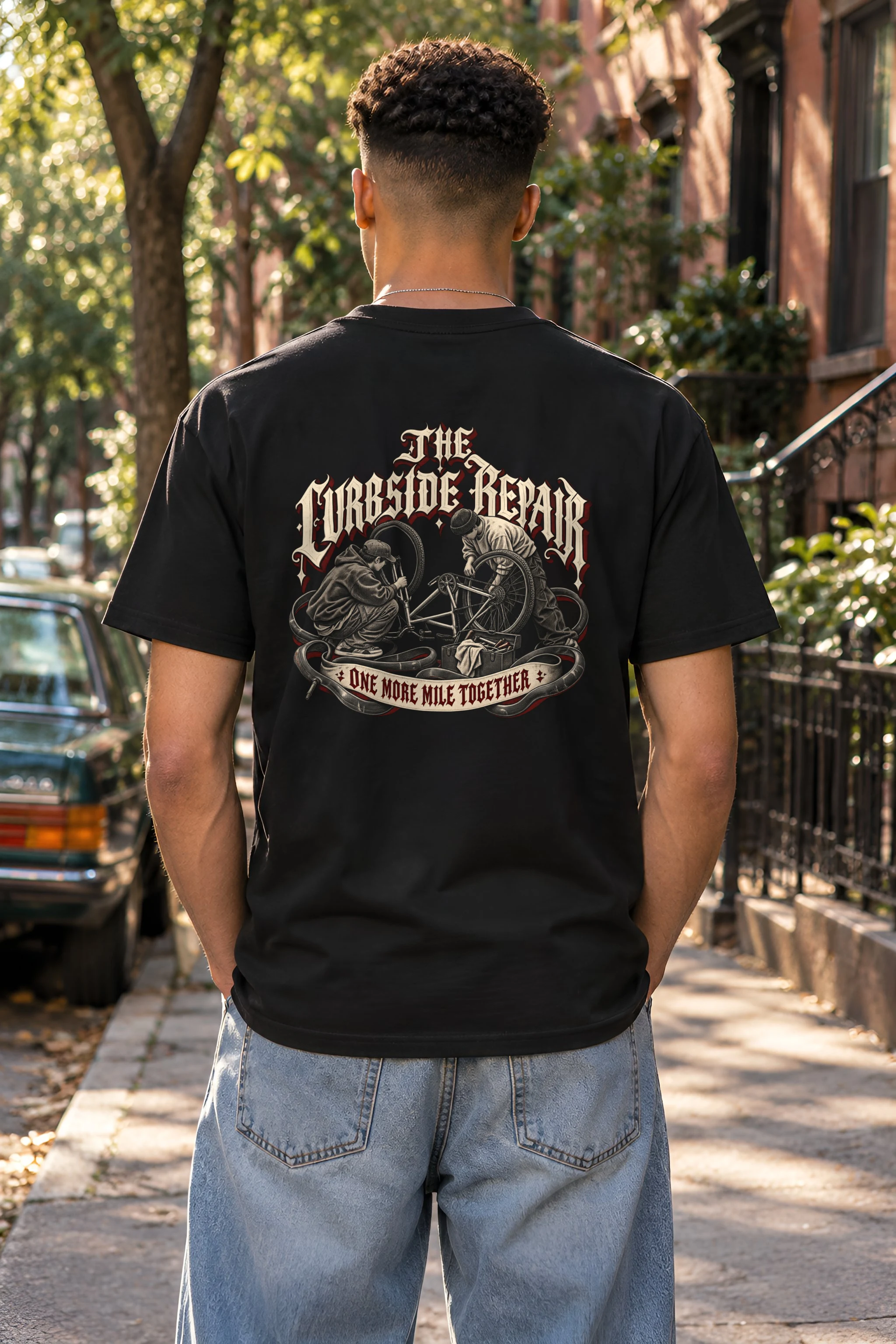 "THE CURBSIDE REPAIR" Heavyweight Unisex Crewneck T-shirt