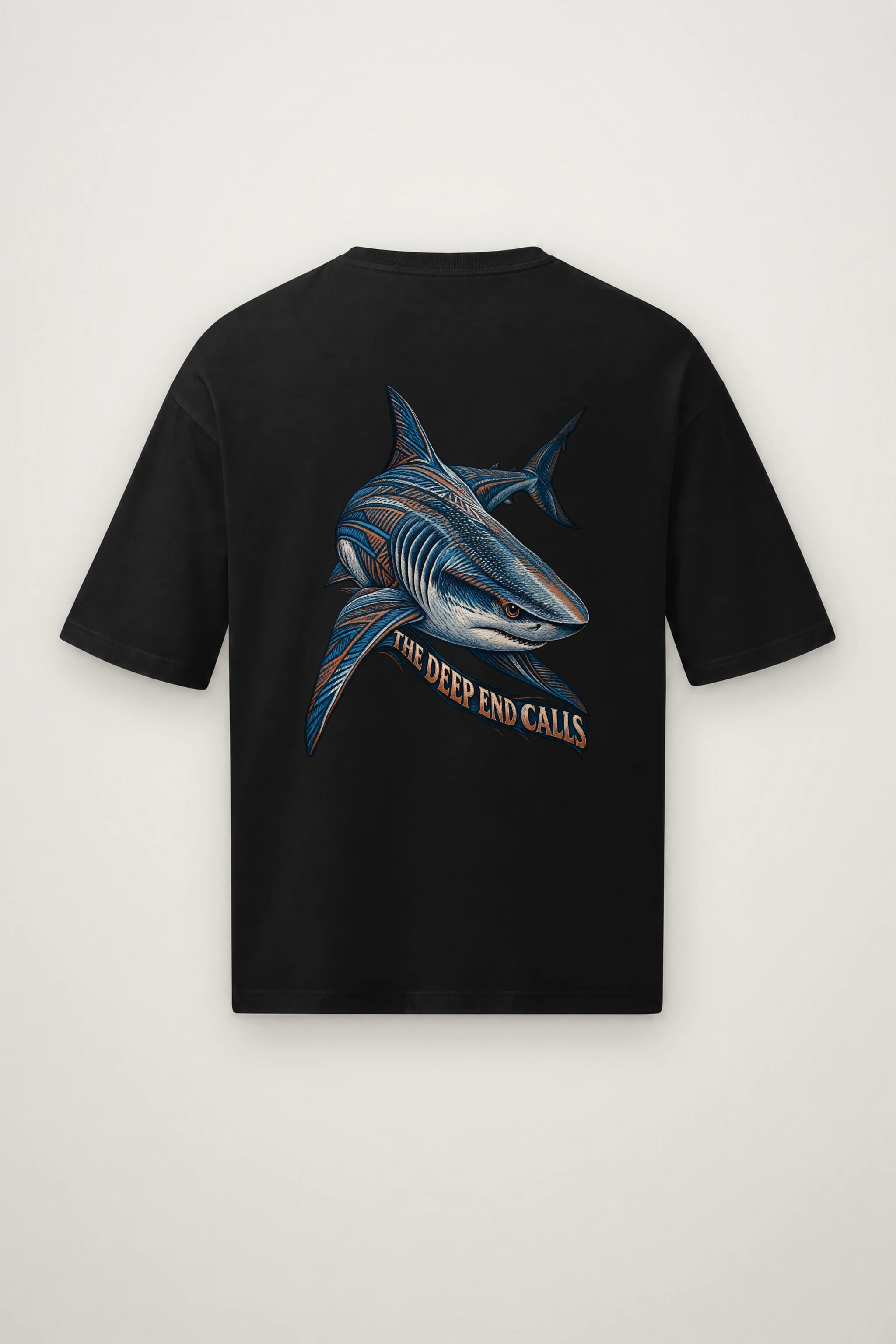 "The Deep End Calls" Men's Oversized Heavyweight Crewneck T-Shirt