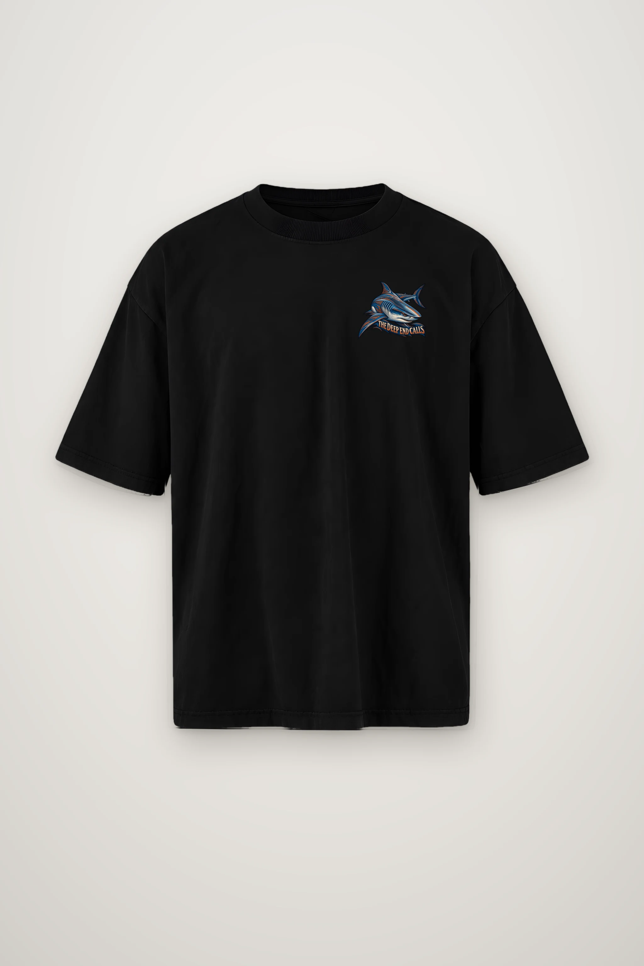 "The Deep End Calls" Men's Oversized Heavyweight Crewneck T-Shirt