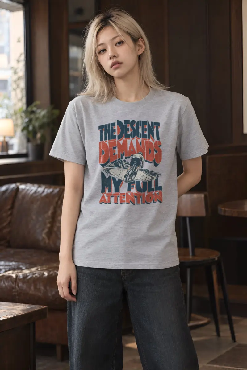 “The Descent Demands My Full Attention” Heavyweight Unisex Crewneck T-shirt