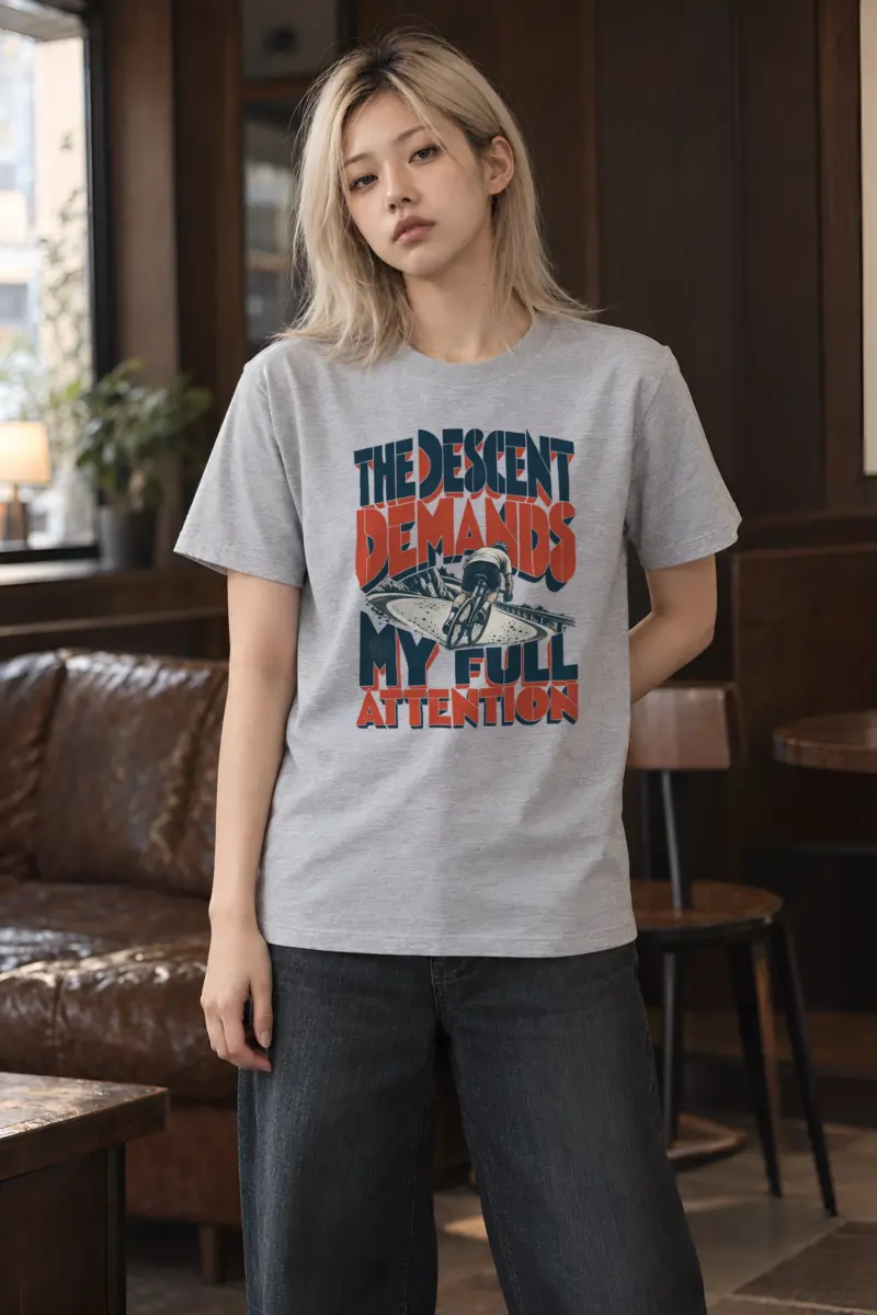 "The Descent Demands My Full Attention" Heavyweight Unisex Crewneck T-shirt