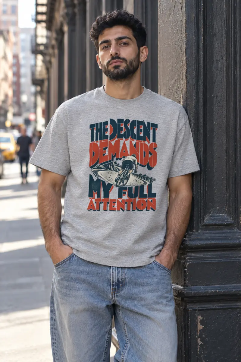 "The Descent Demands My Full Attention" Heavyweight Unisex Crewneck T-shirt