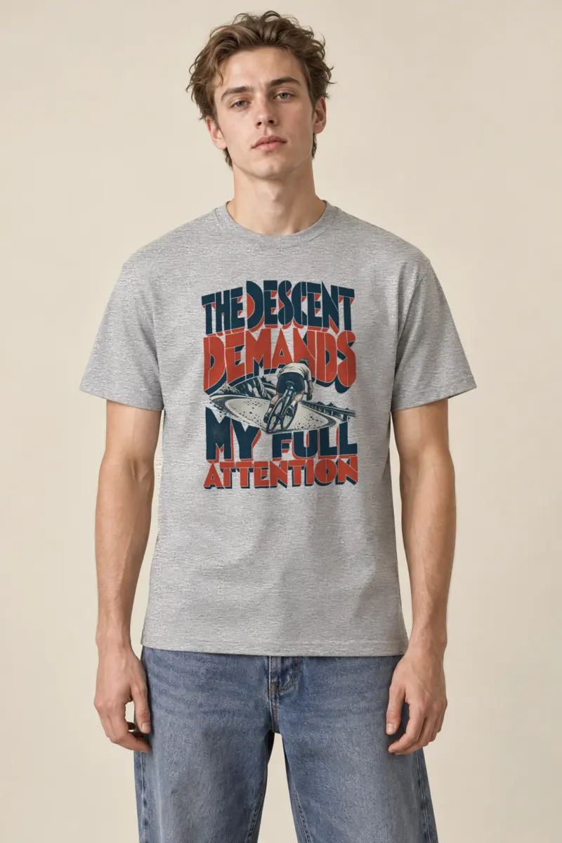 "The Descent Demands My Full Attention" Heavyweight Unisex Crewneck T-shirt