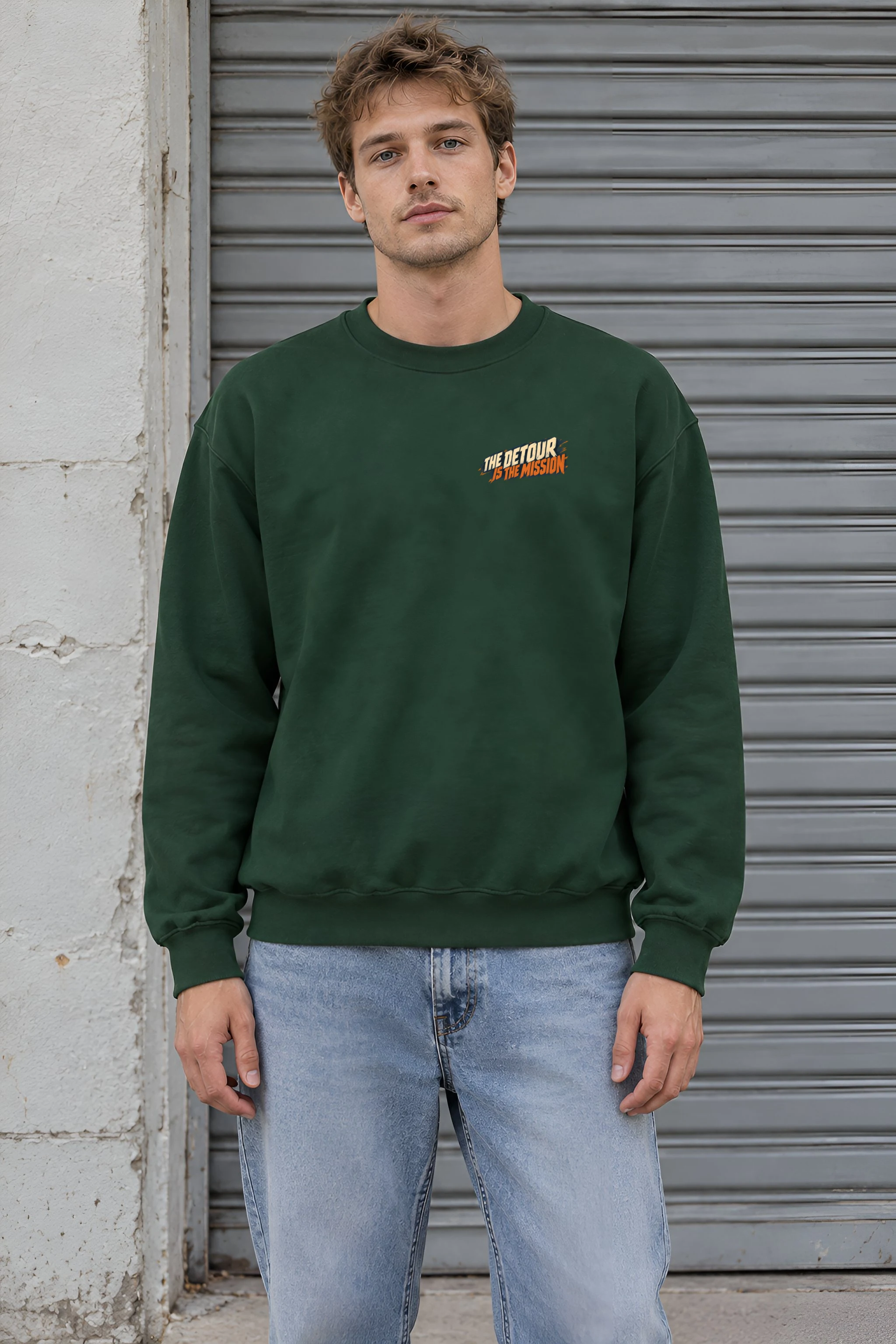"The Detour Is the Mission" Heavy Blend Unisex Crewneck Sweatshirt