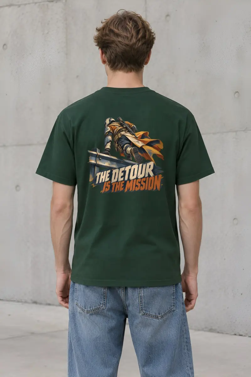 "The Detour Is the Mission" Heavyweight Unisex Crewneck T-shirt