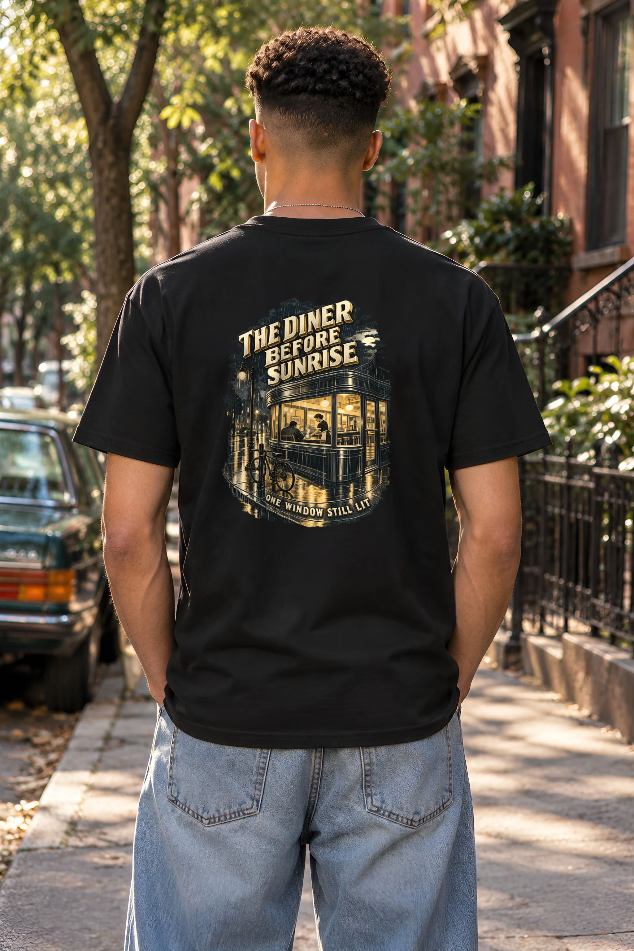 "The Diner Before Sunrise" Heavyweight Unisex Crewneck T-shirt