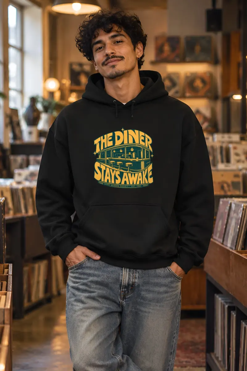 "The Diner Stays Awake" Heavy Blend Unisex Pullover Hoodie