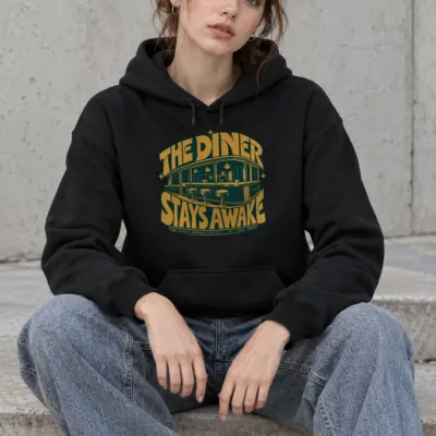 "The Diner Stays Awake" Heavy Blend Unisex Pullover Hoodie
