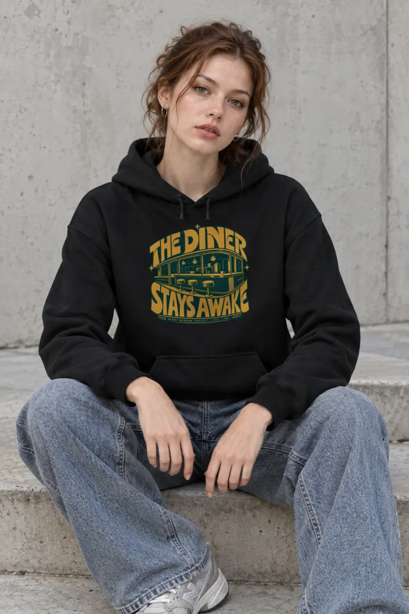 "The Diner Stays Awake" Heavy Blend Unisex Pullover Hoodie