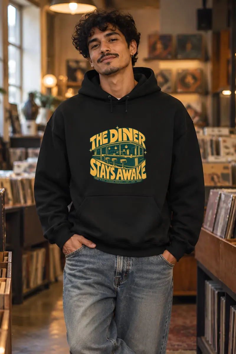 "The Diner Stays Awake" Heavy Blend Unisex Pullover Hoodie